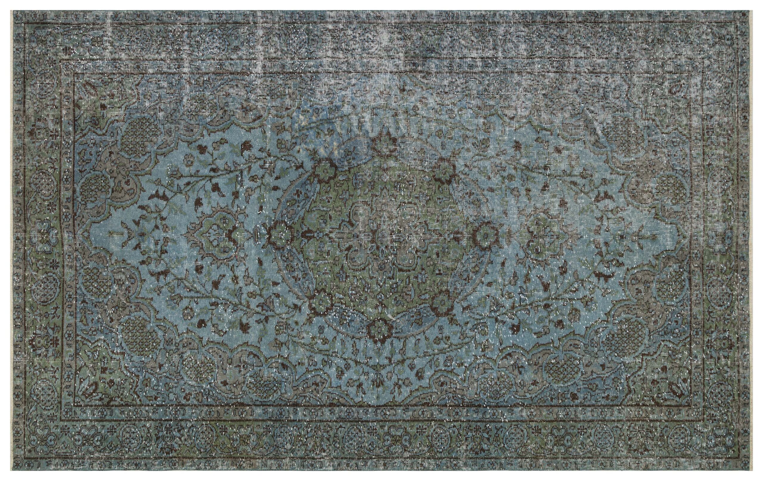 Distressed Hand-Woven Wool Rug — detail view 3, handmade vintage rug