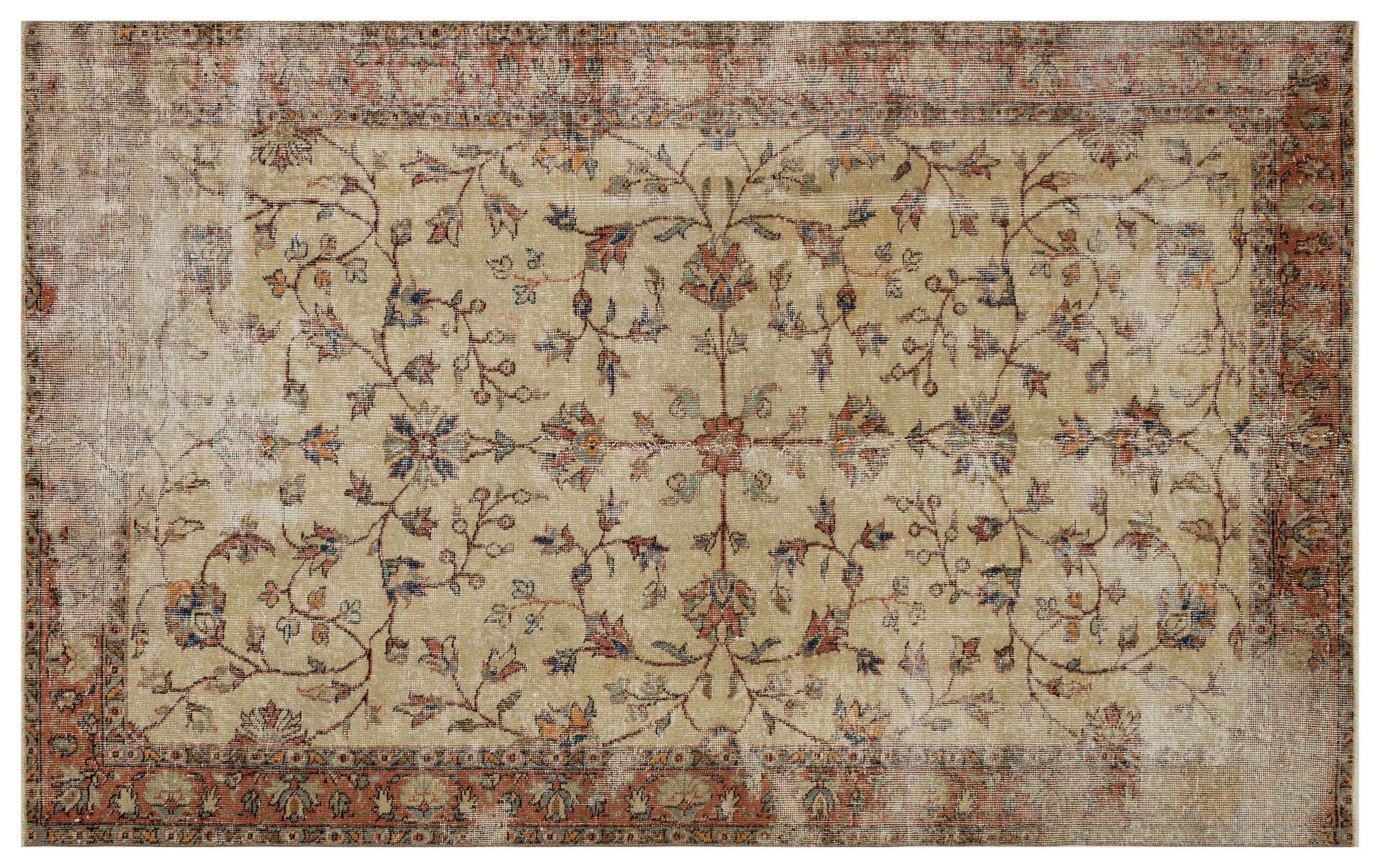 Handmade Wool Vintage Distressed Rug — detail view 3, handmade vintage rug