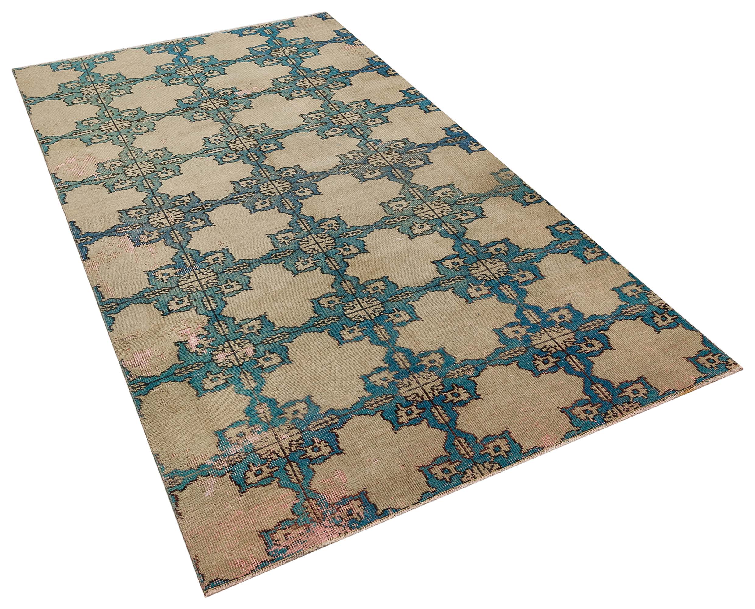El Yapımı Antik Tarz Vintage Halı -  136x250  cm 9947