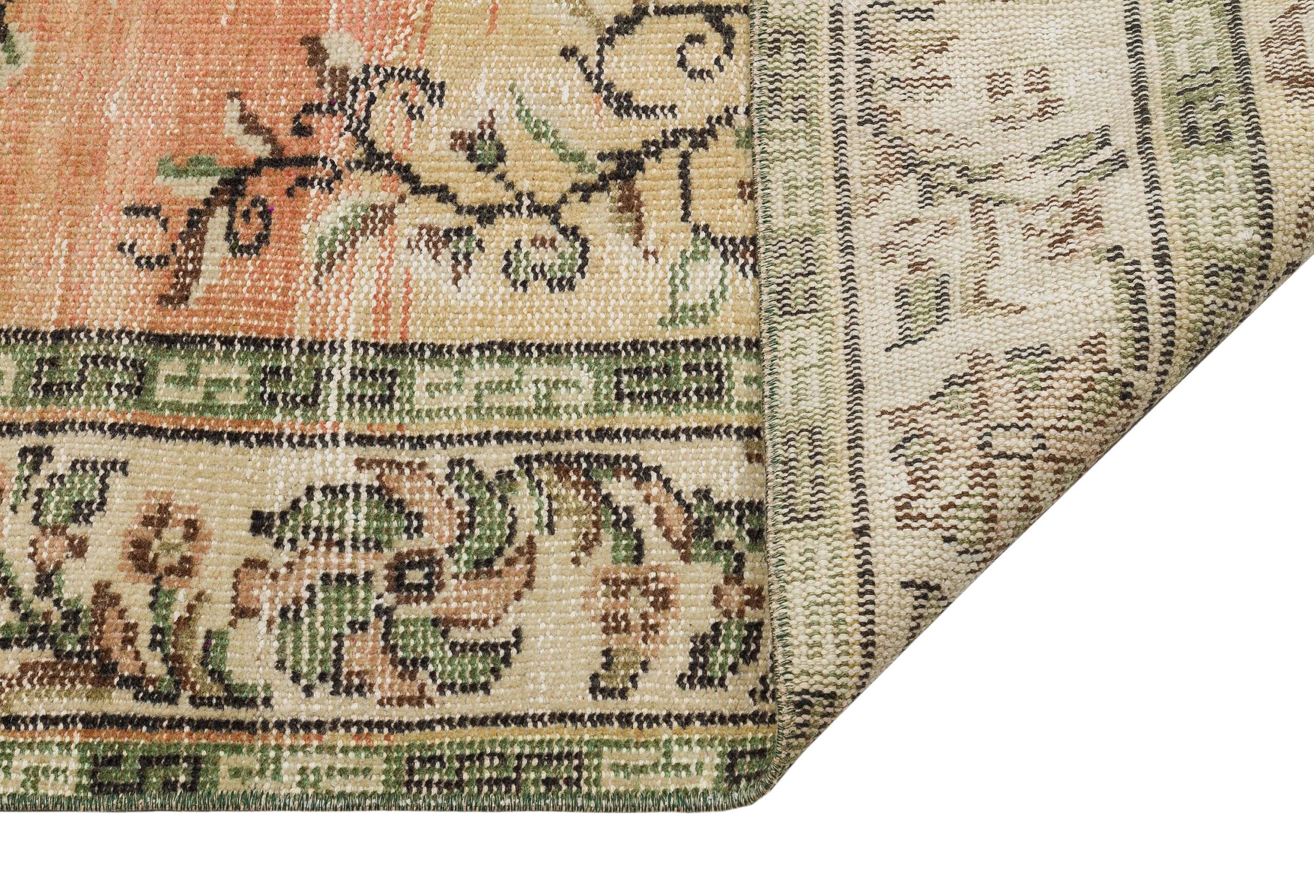 Handwoven Wool-Cotton Vintage Rug — detail view 4, handmade vintage rug