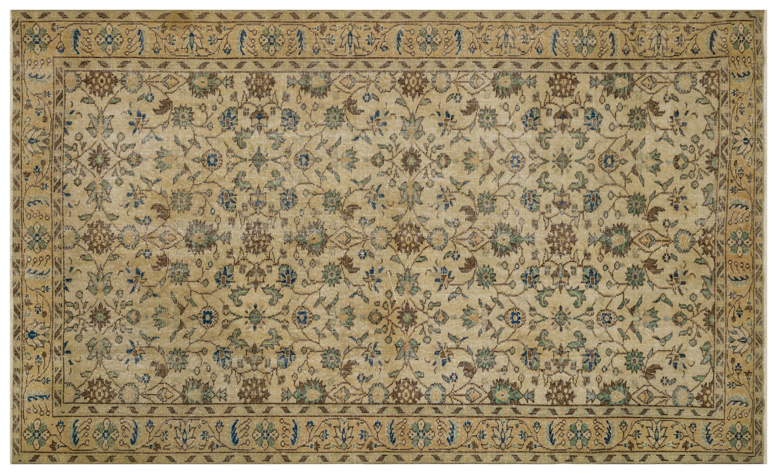 High-Quality Handmade Distressed Wool Rug — detail view 3, handmade vintage rug