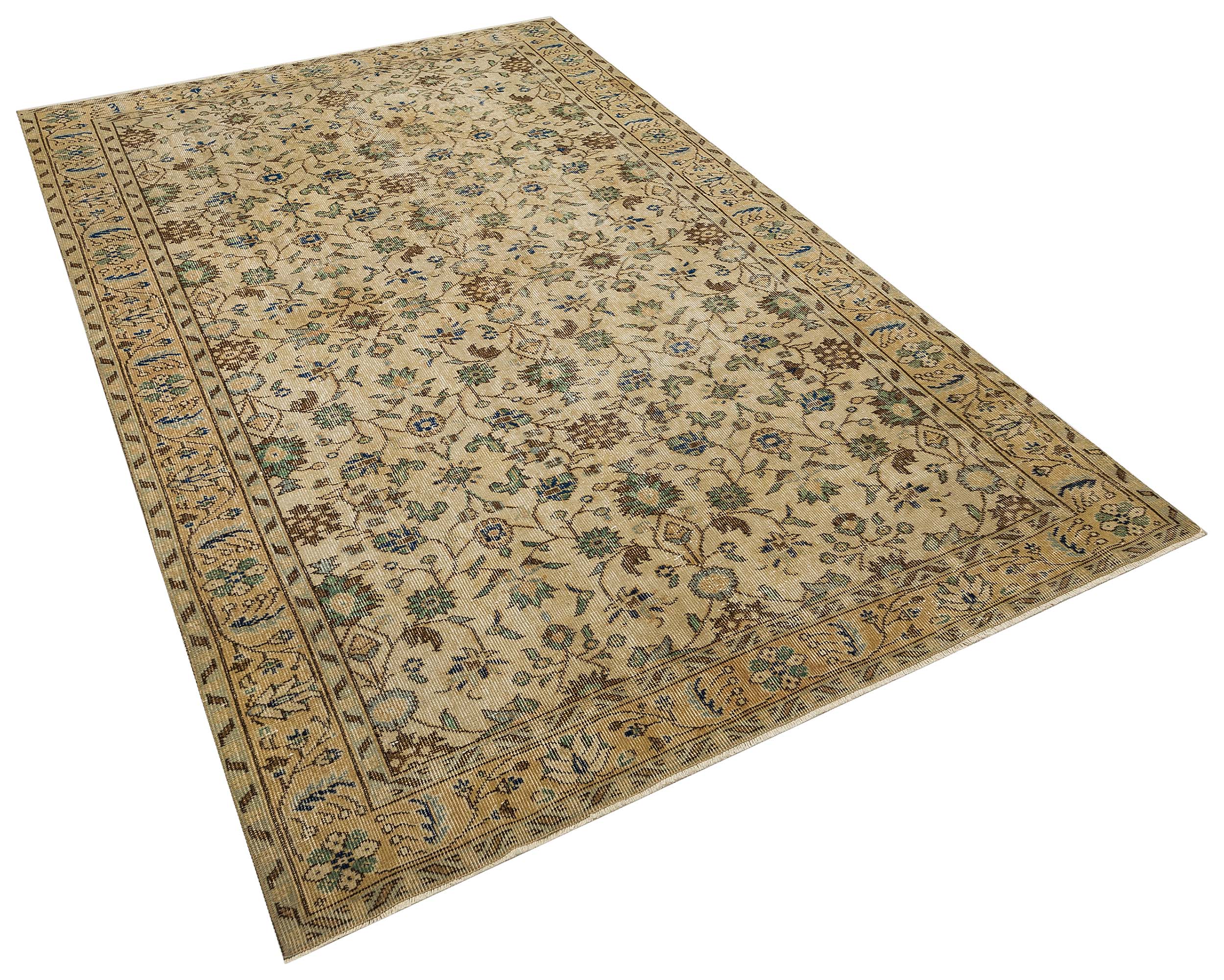 Yüksek Kaliteli Yün El Yapımı Eskitme Halı -  166x278 cm 9952