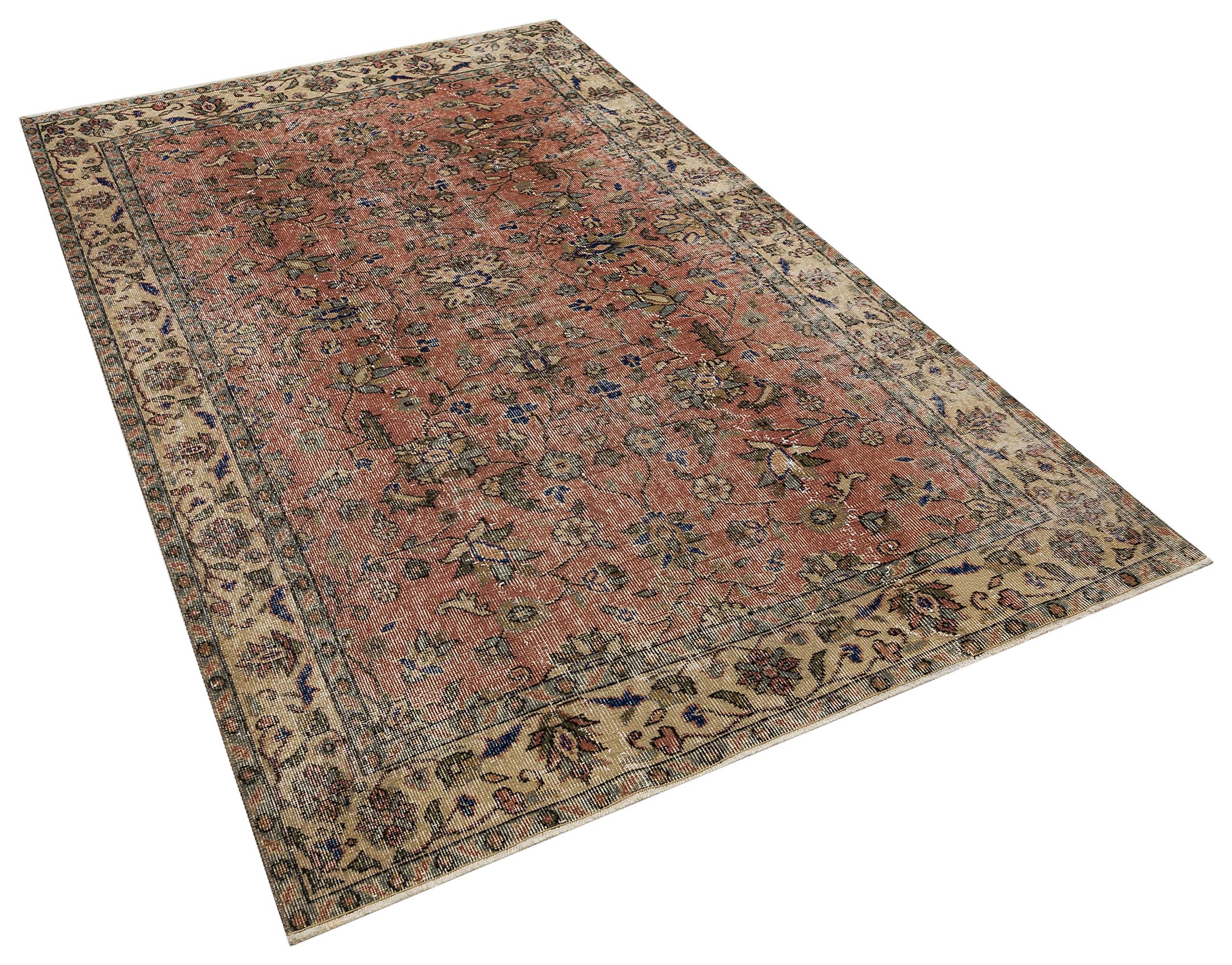 Eskitilmiş Eşsiz Yün El Dokuma Halı -  147x246 cm 9954