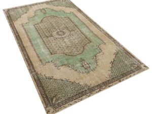 Yün İpek Eskitilmiş El Dokuma Halı- 126x236 cm 9981