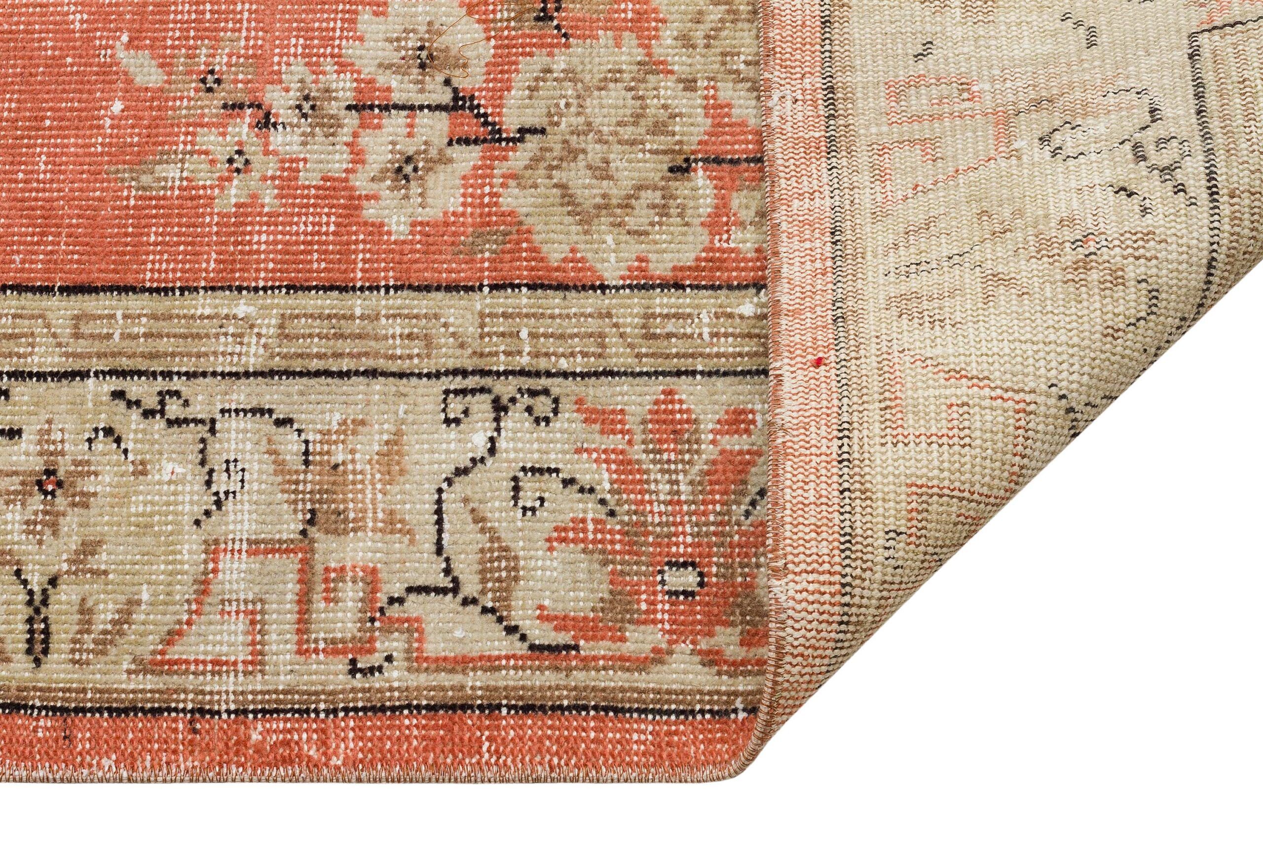 Authentic Handwoven Distressed Rug — detail view 4, handmade vintage rug