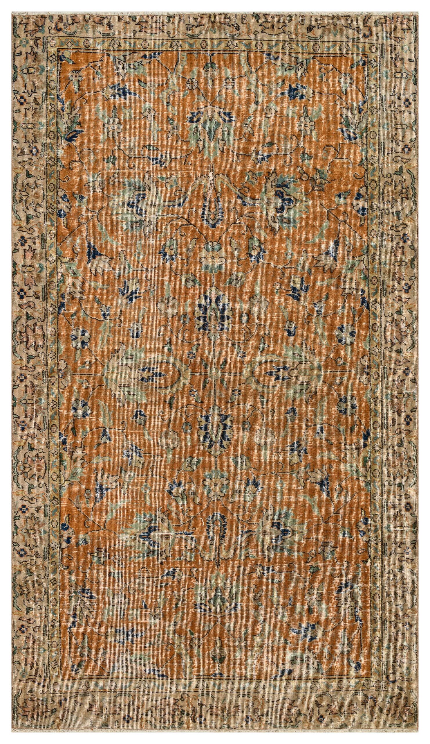 Vintage Distressed Hand-Woven Rug — detail view 2, handmade vintage rug