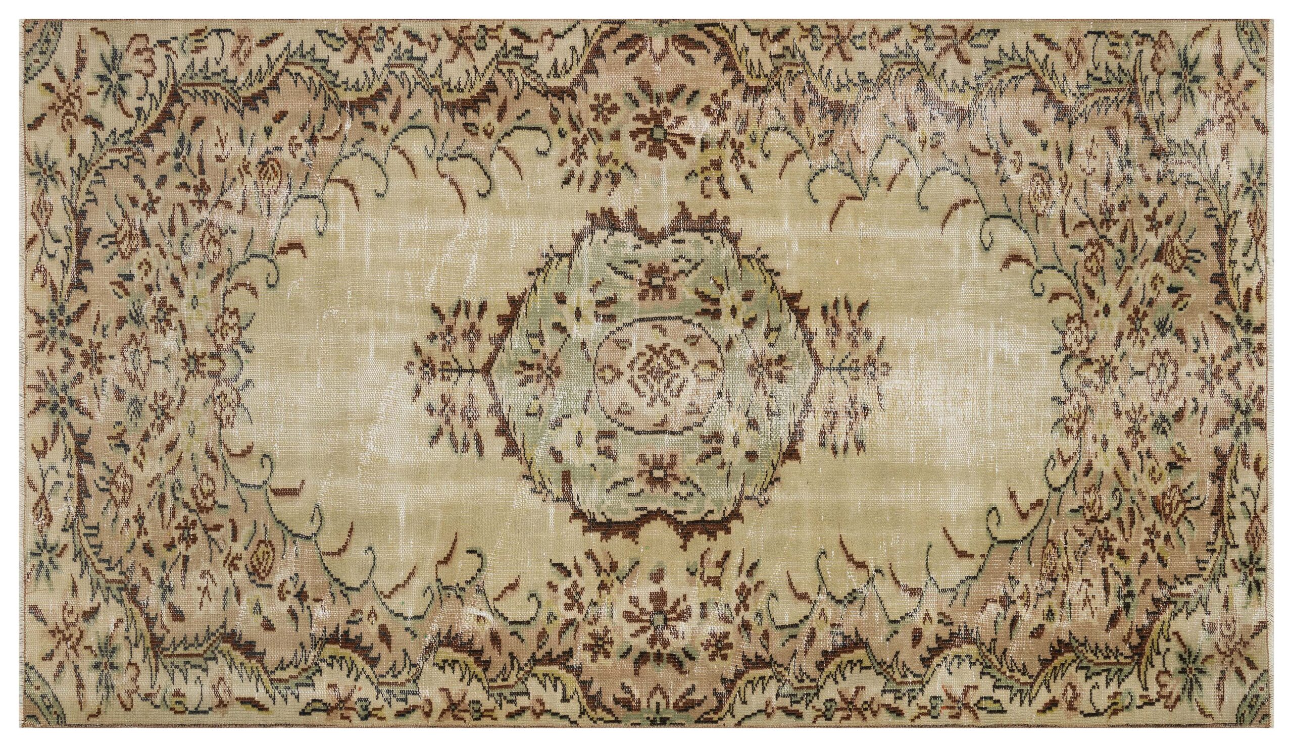 Authentic Hand-Woven Distressed Rug — detail view 3, handmade vintage rug