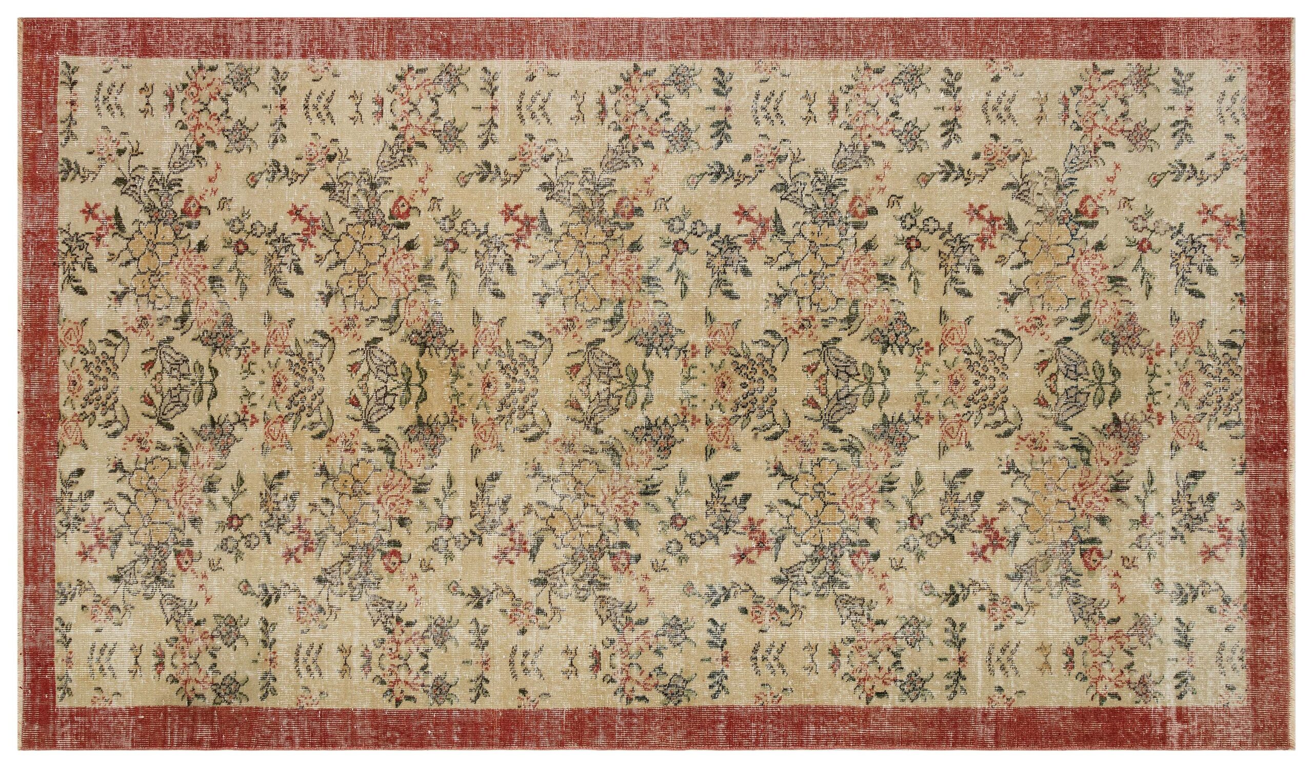 100% Wool Distressed Rug — detail view 3, handmade vintage rug