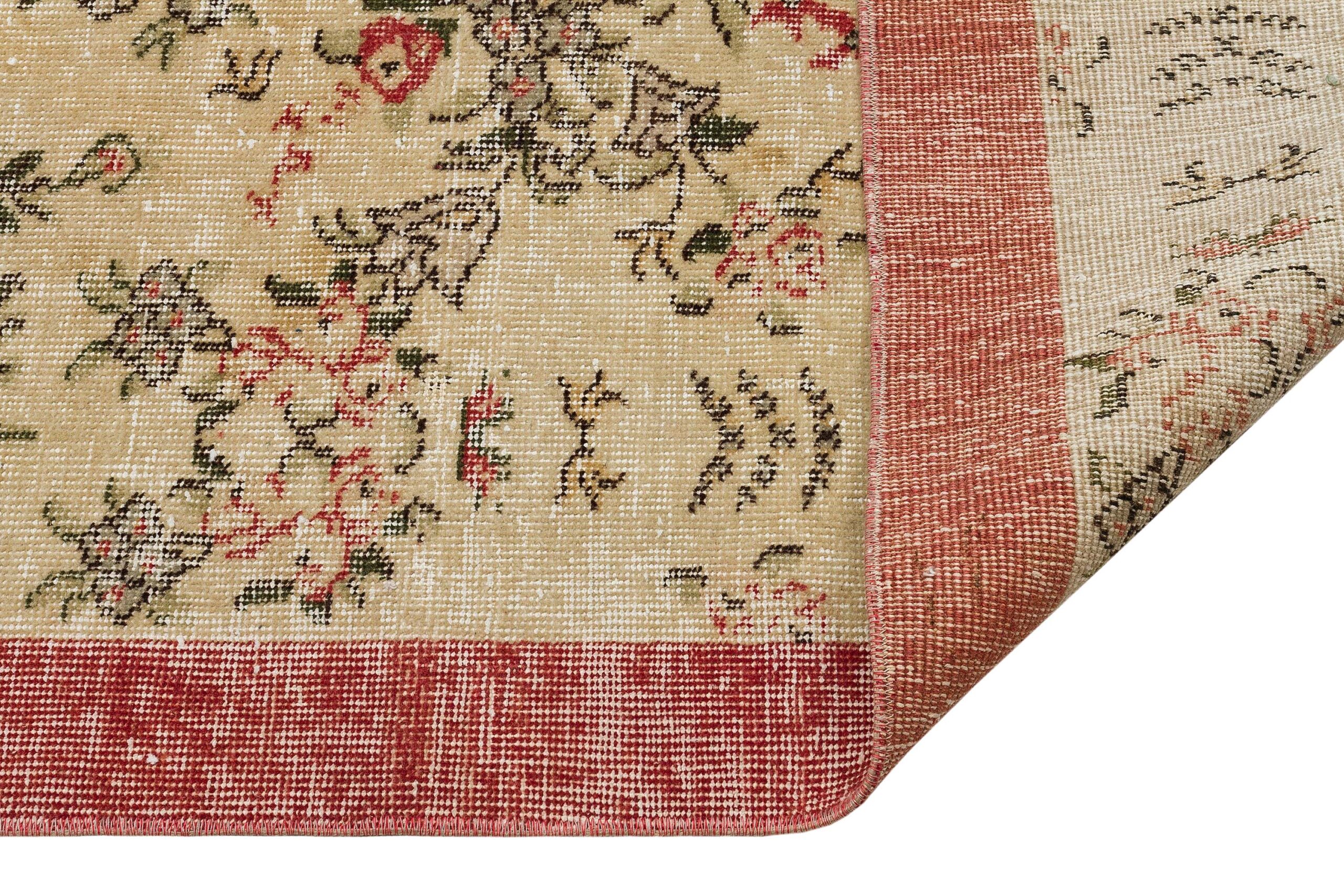 100% Wool Distressed Rug — detail view 4, handmade vintage rug