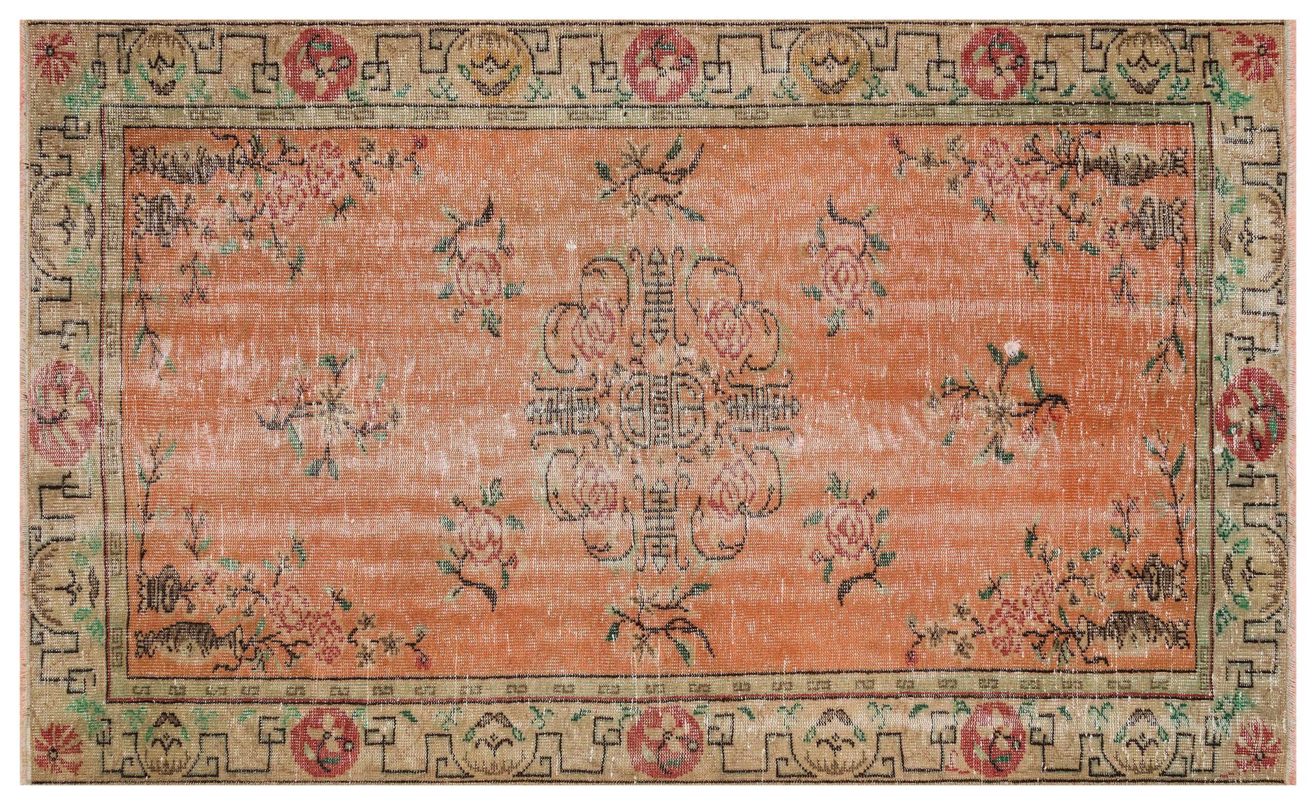 100% Wool Distressed Rug — detail view 3, handmade vintage rug