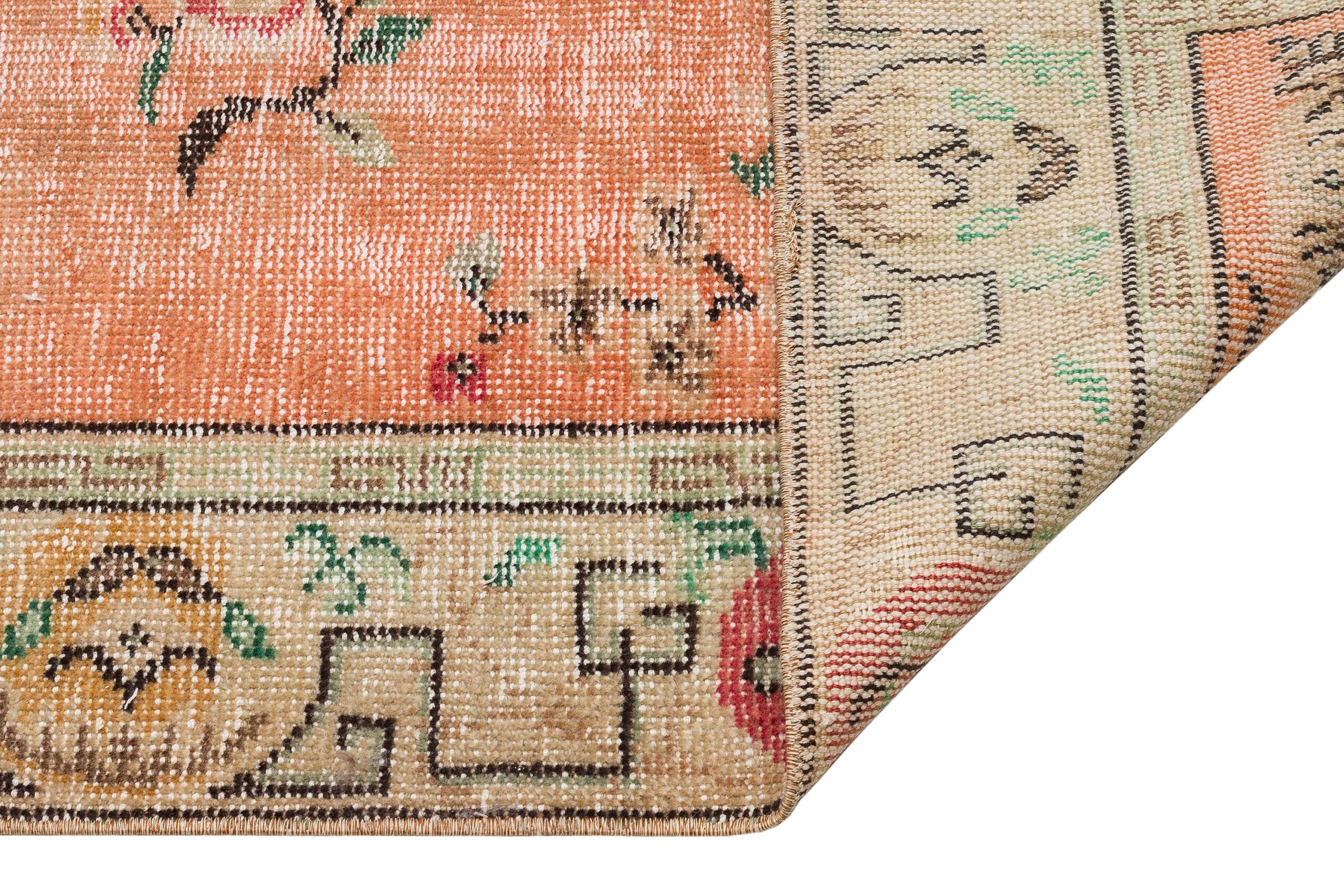 100% Wool Distressed Rug — detail view 4, handmade vintage rug