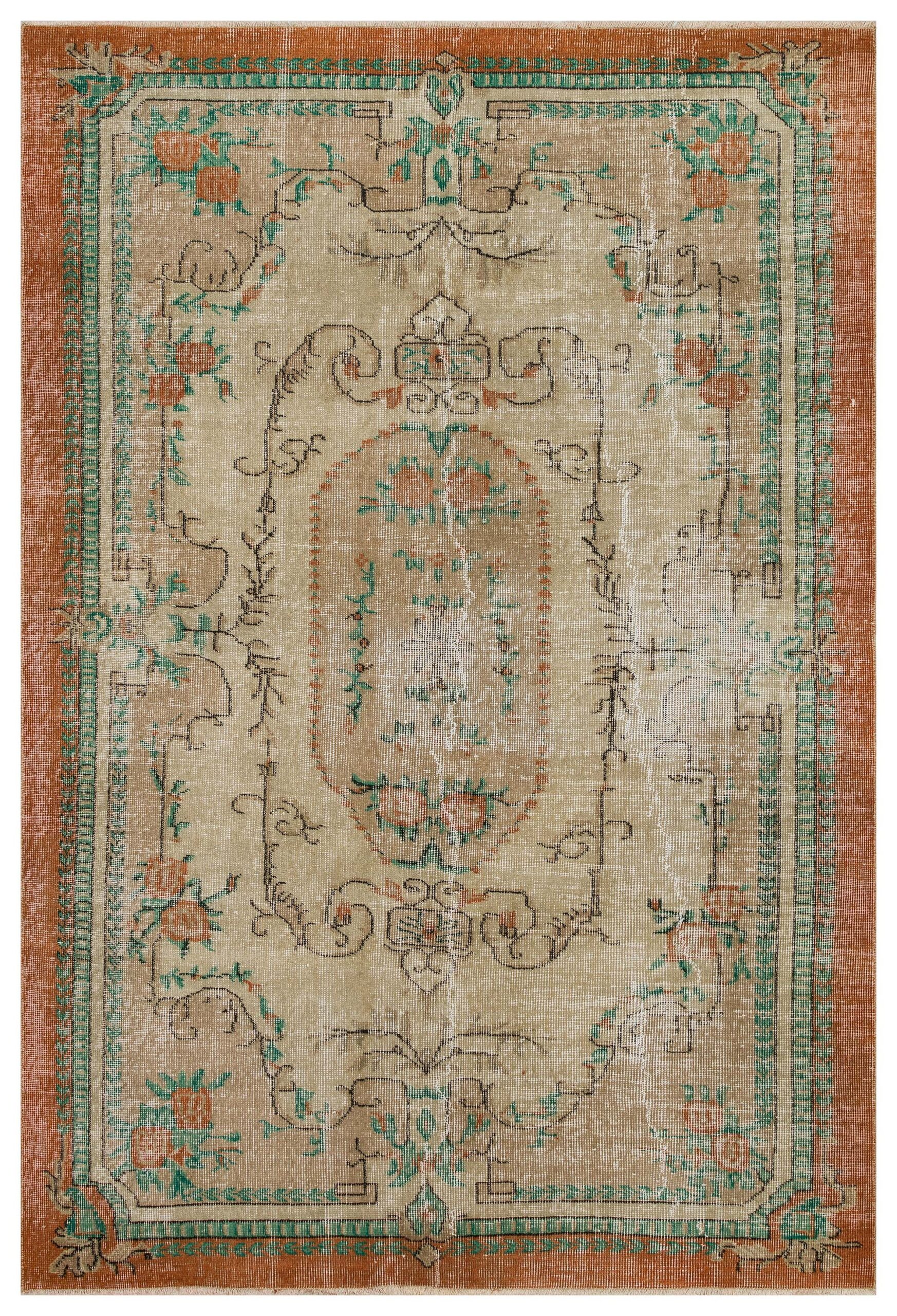 Vintage Distressed Hand-Woven Rug — detail view 2, handmade vintage rug