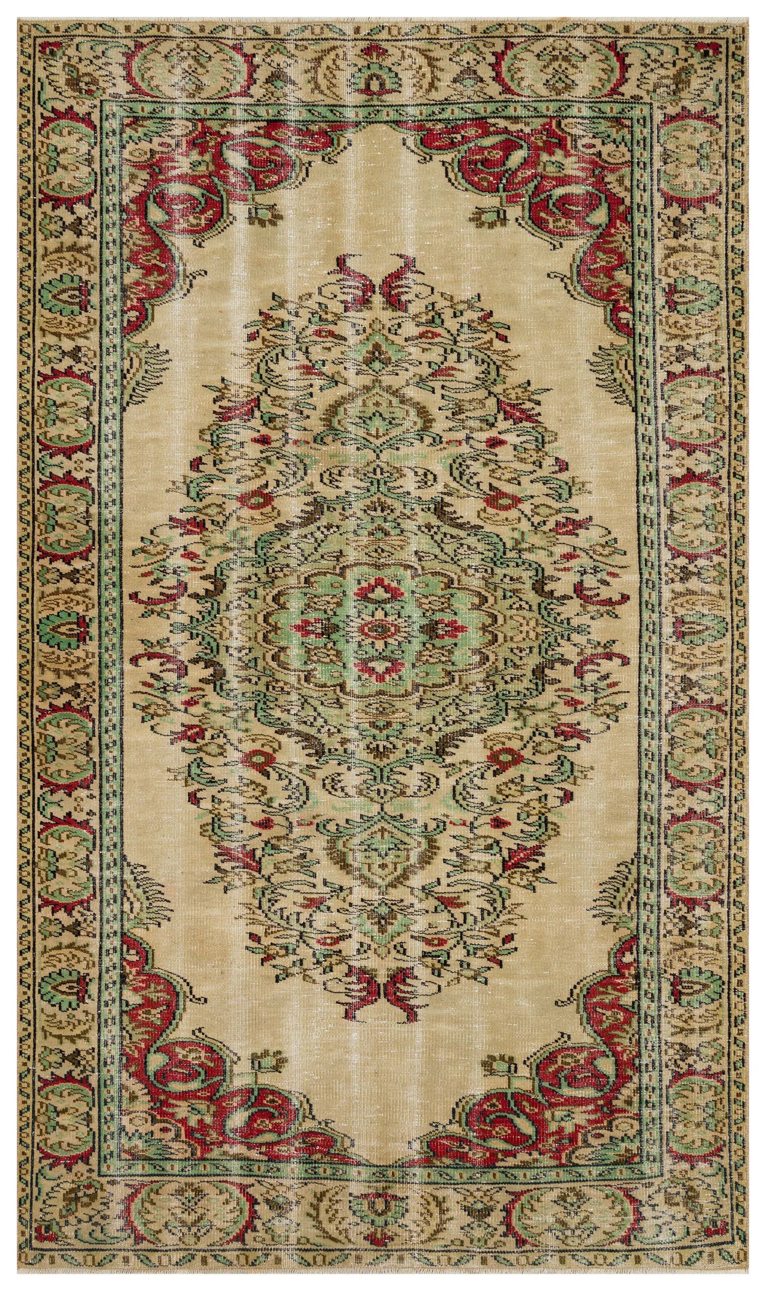 Authentic Hand-Woven Distressed Rug — detail view 5, handmade vintage rug