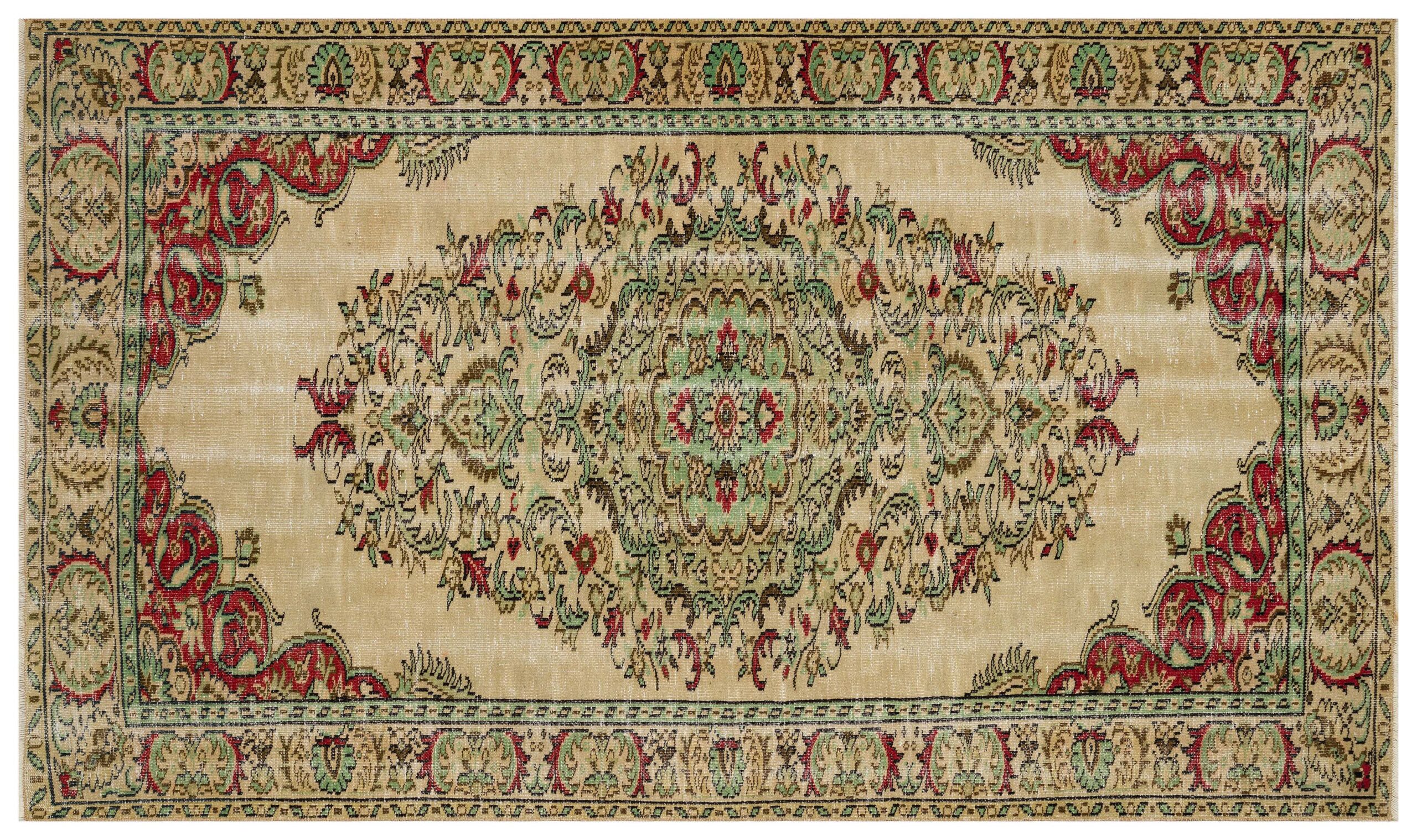 Authentic Hand-Woven Distressed Rug — detail view 2, handmade vintage rug