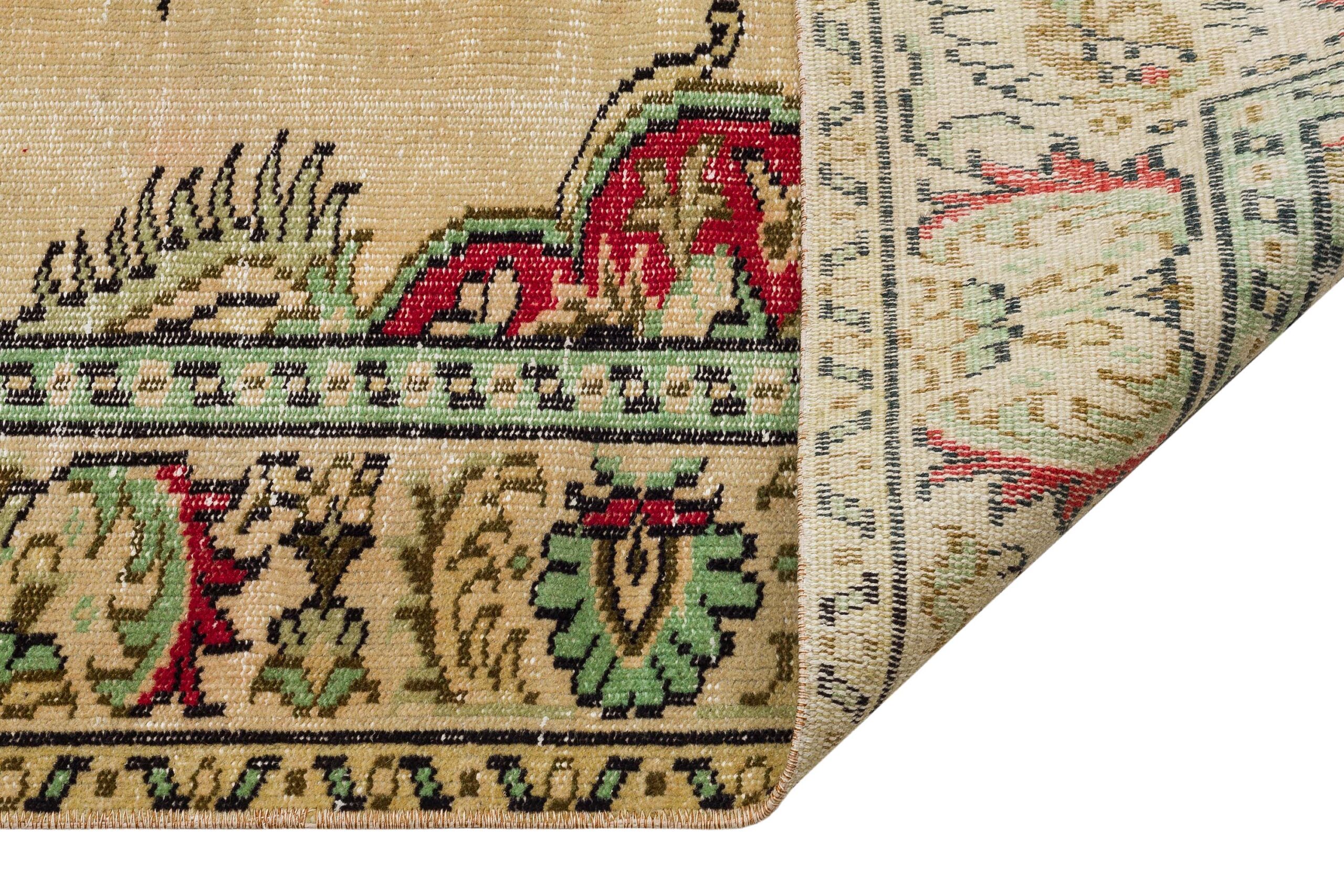 Authentic Hand-Woven Distressed Rug — detail view 3, handmade vintage rug