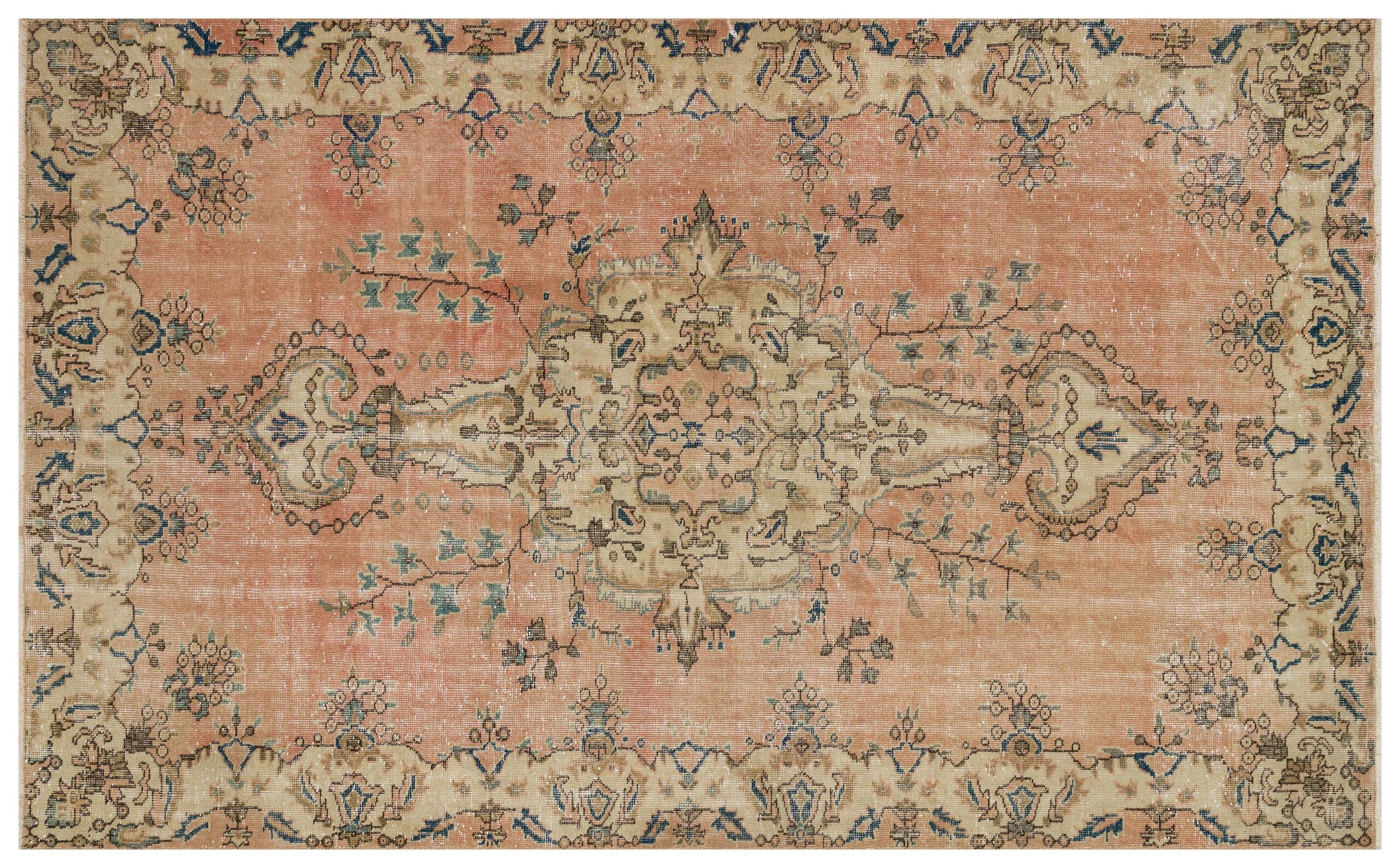 100% Wool Distressed Rug — detail view 3, handmade vintage rug