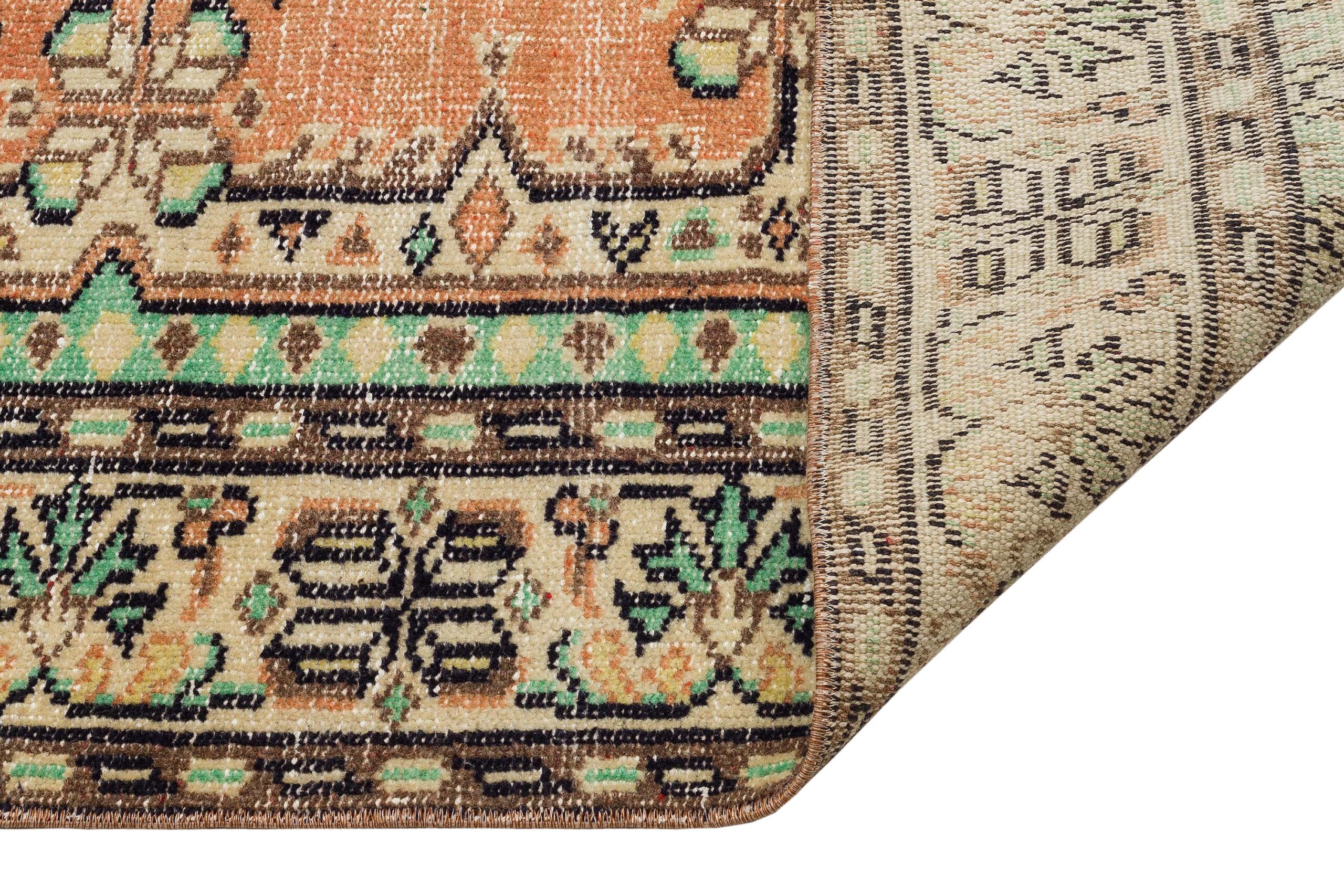 Authentic Hand-Woven Distressed Rug — detail view 4, handmade vintage rug