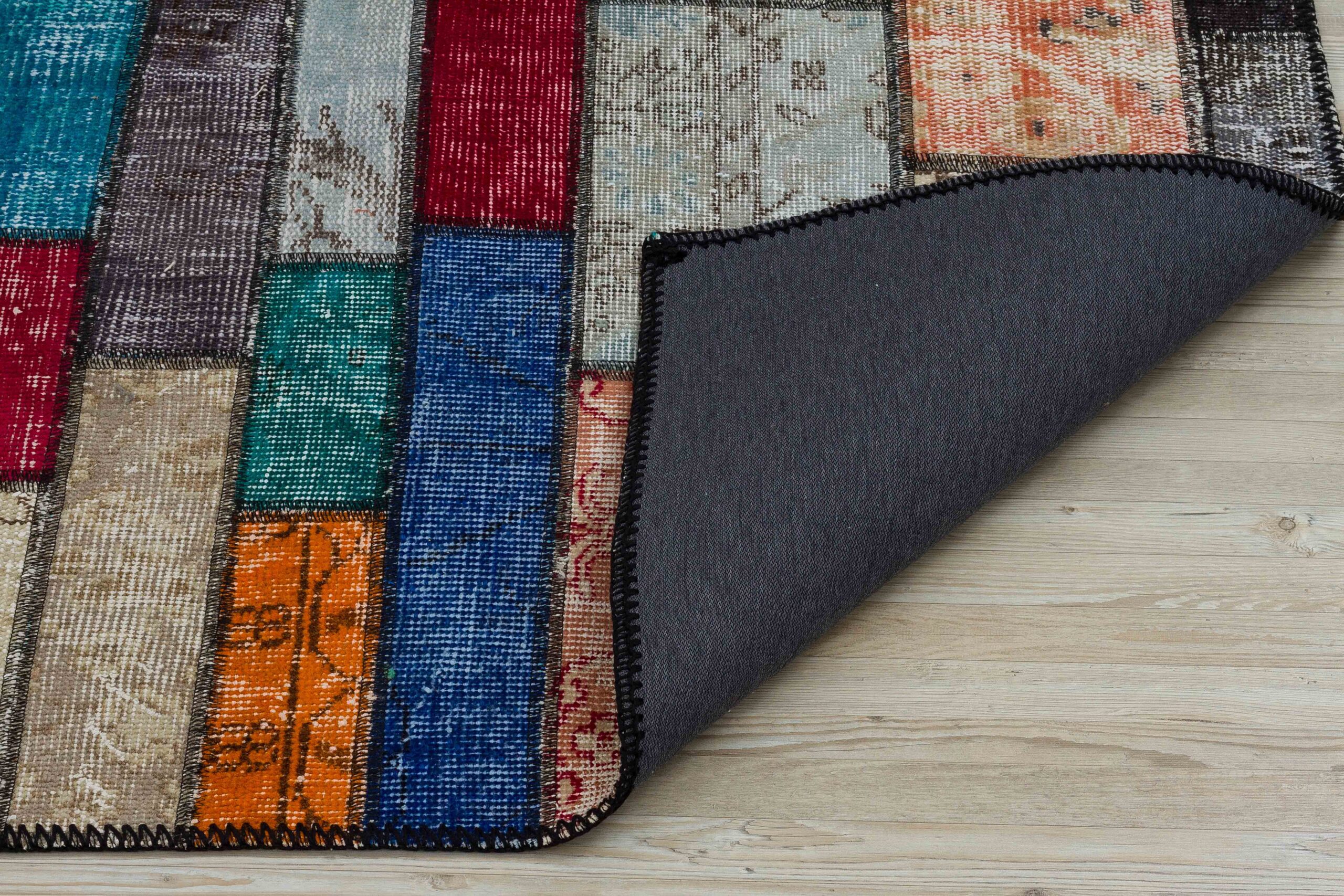 El Dokuma Yünlü Patchwork Halı 160 x 230 cm 5062 - Görsel 5