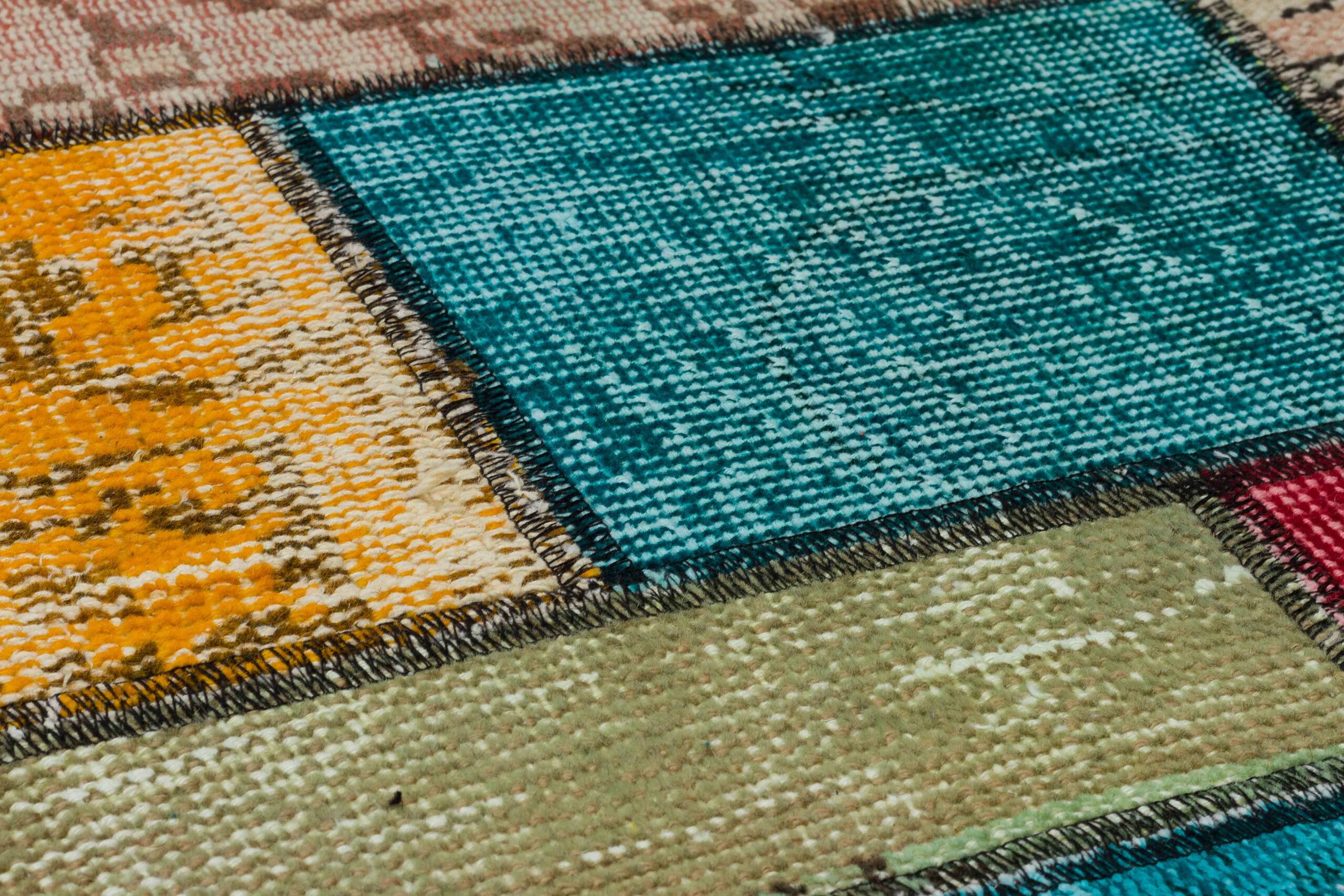 El Dokuma Yünlü Patchwork Halı 160 x 230 cm 5062 - Görsel 7