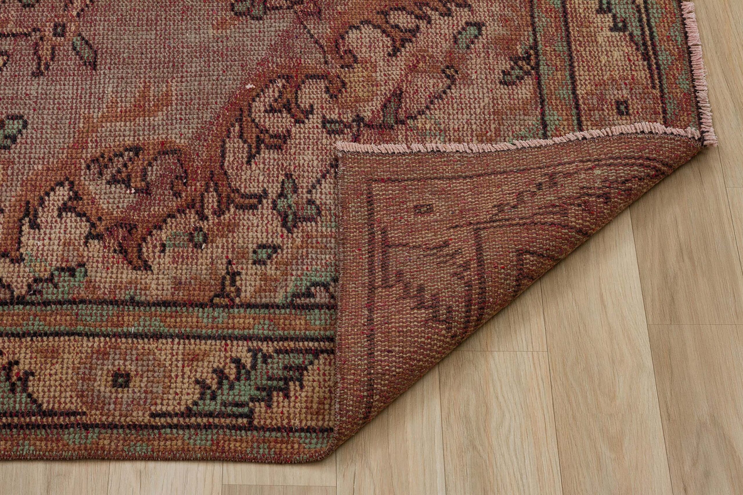 Handmade Antique Wool Rug — detail view 3, handmade vintage rug