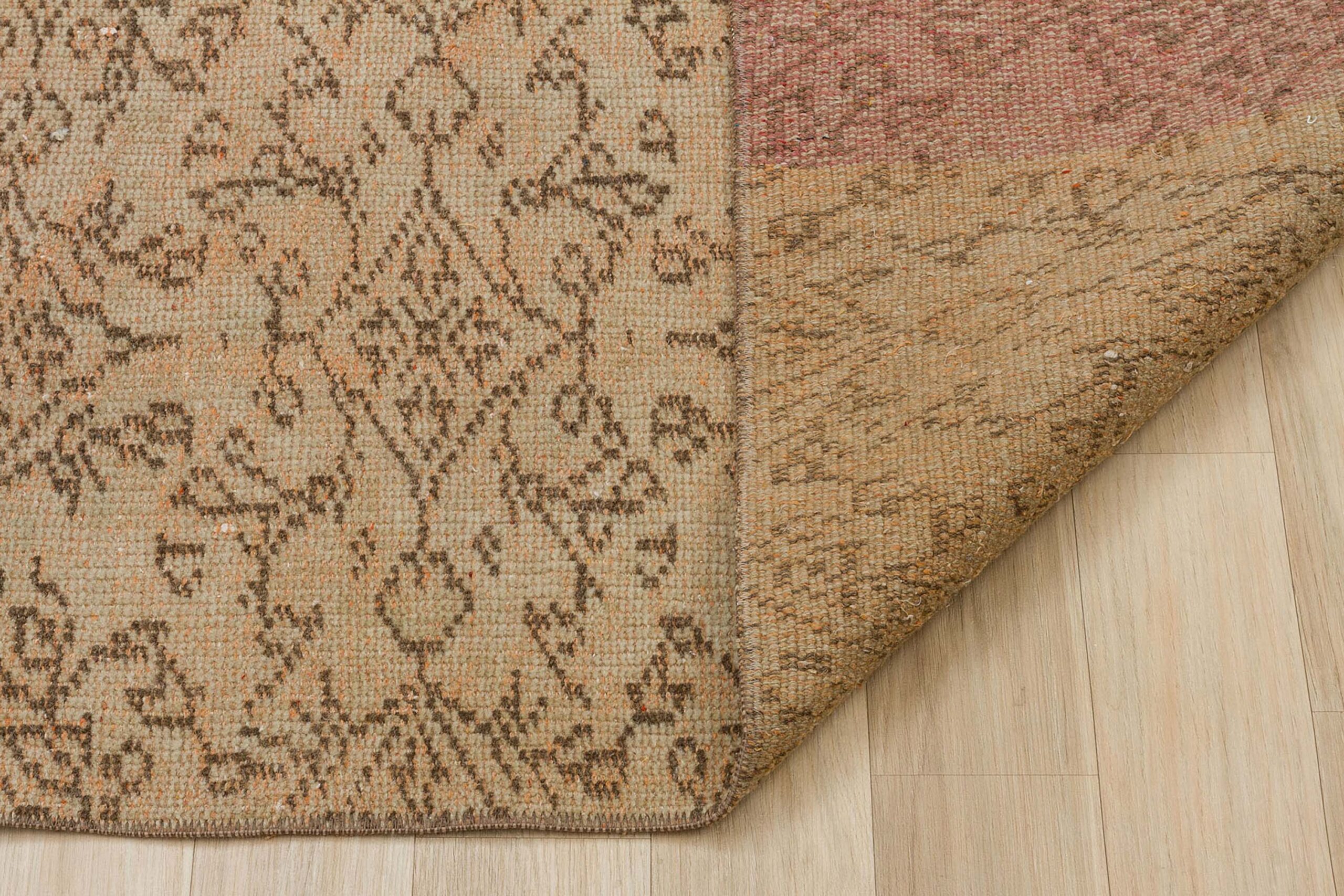 Vintage Distressed Hand-Knotted Rug — detail view 3, handmade vintage rug