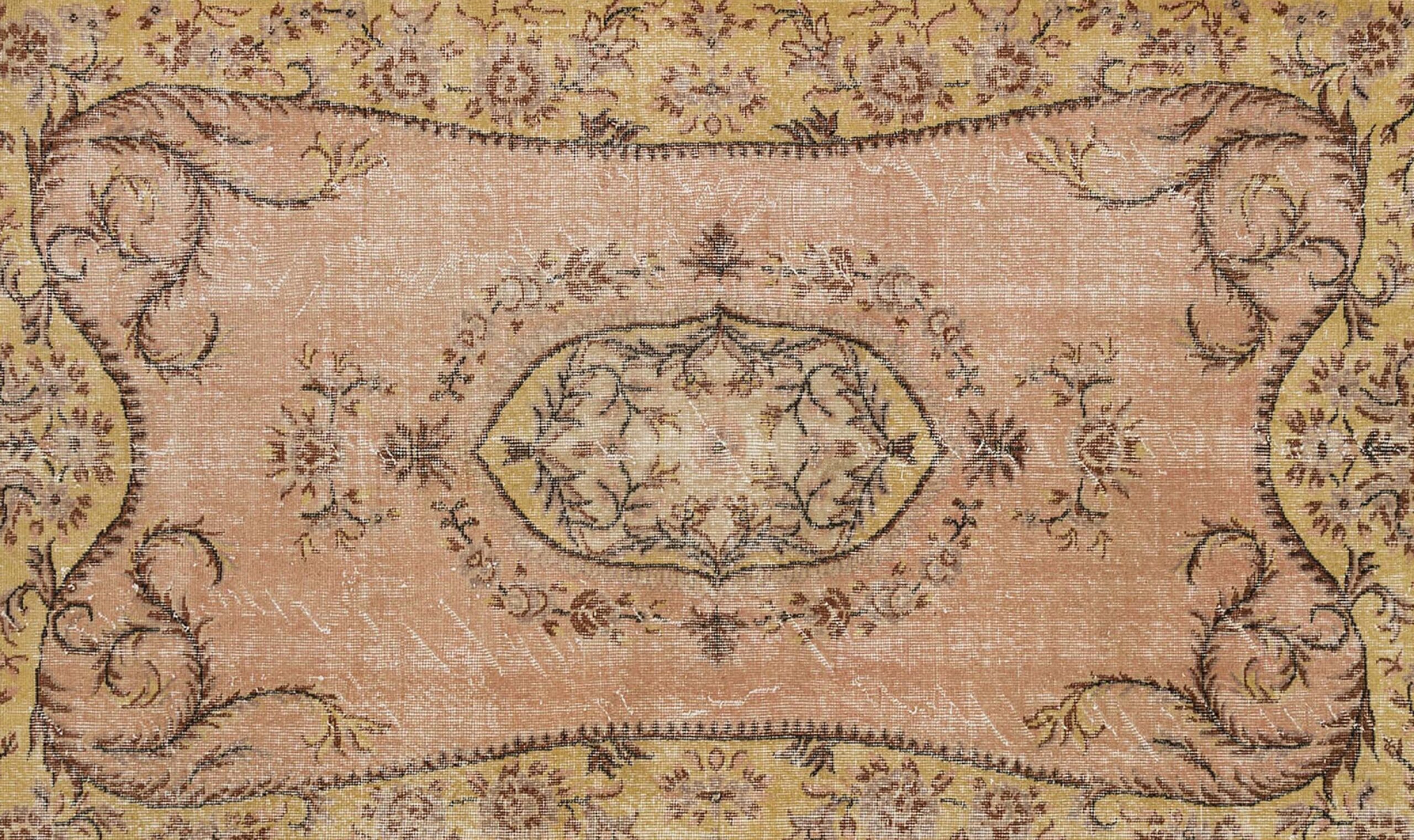 Vintage Distressed Hand-Knotted Rug — detail view 2, handmade vintage rug