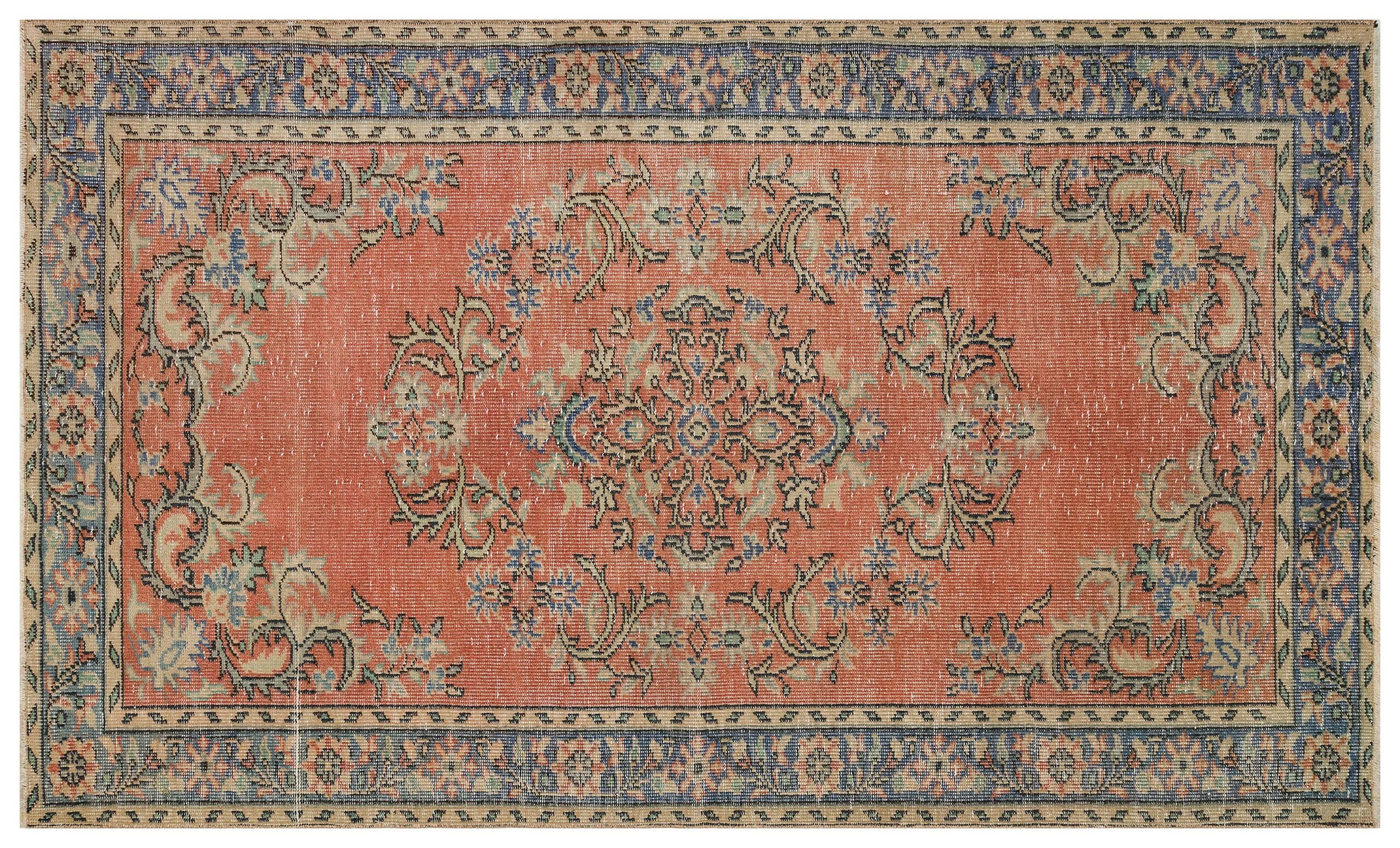 Vintage Distressed Hand-Knotted Rug — detail view 4, handmade vintage rug