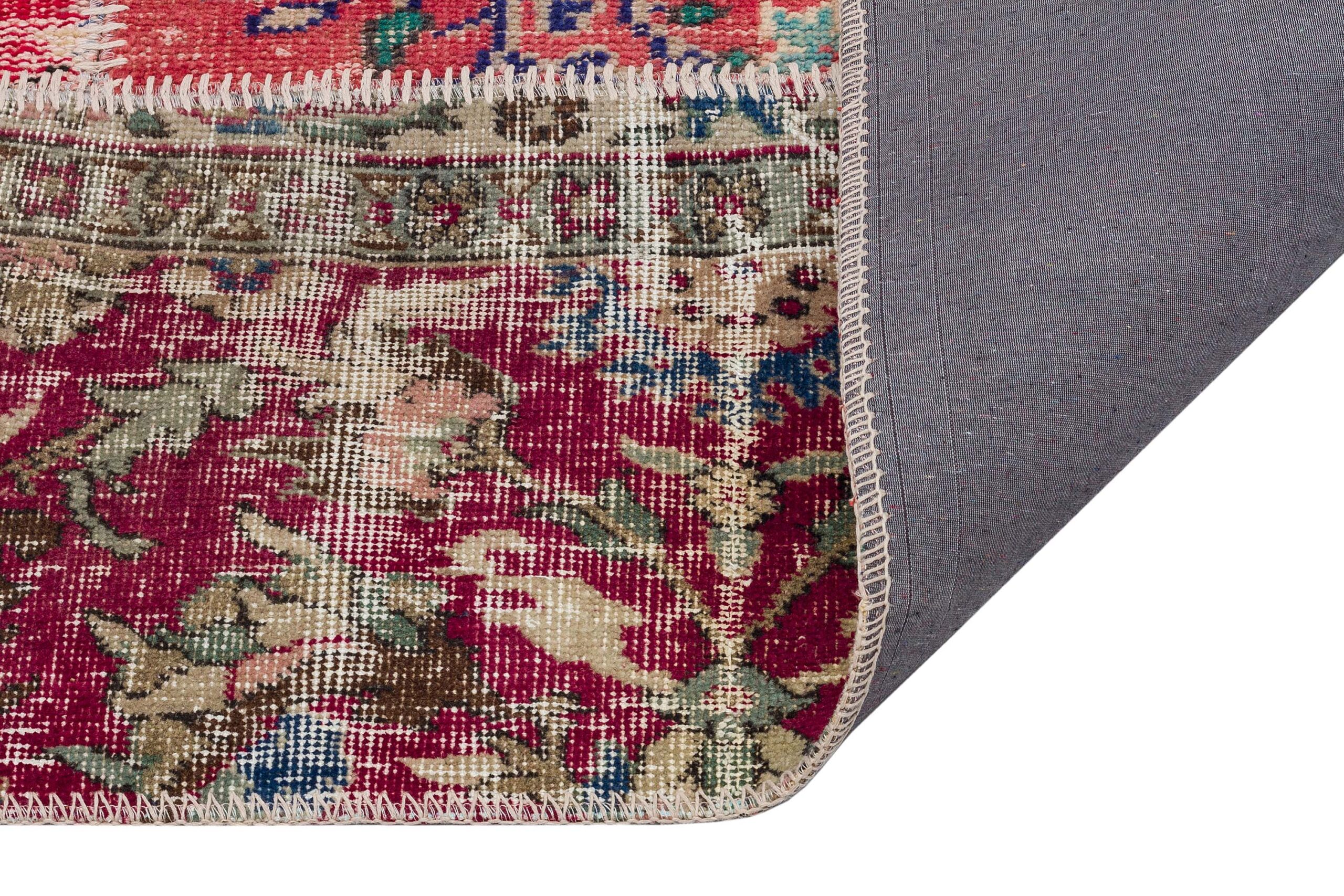 Antique Handwoven Wool Rug — detail view 3, handmade vintage rug