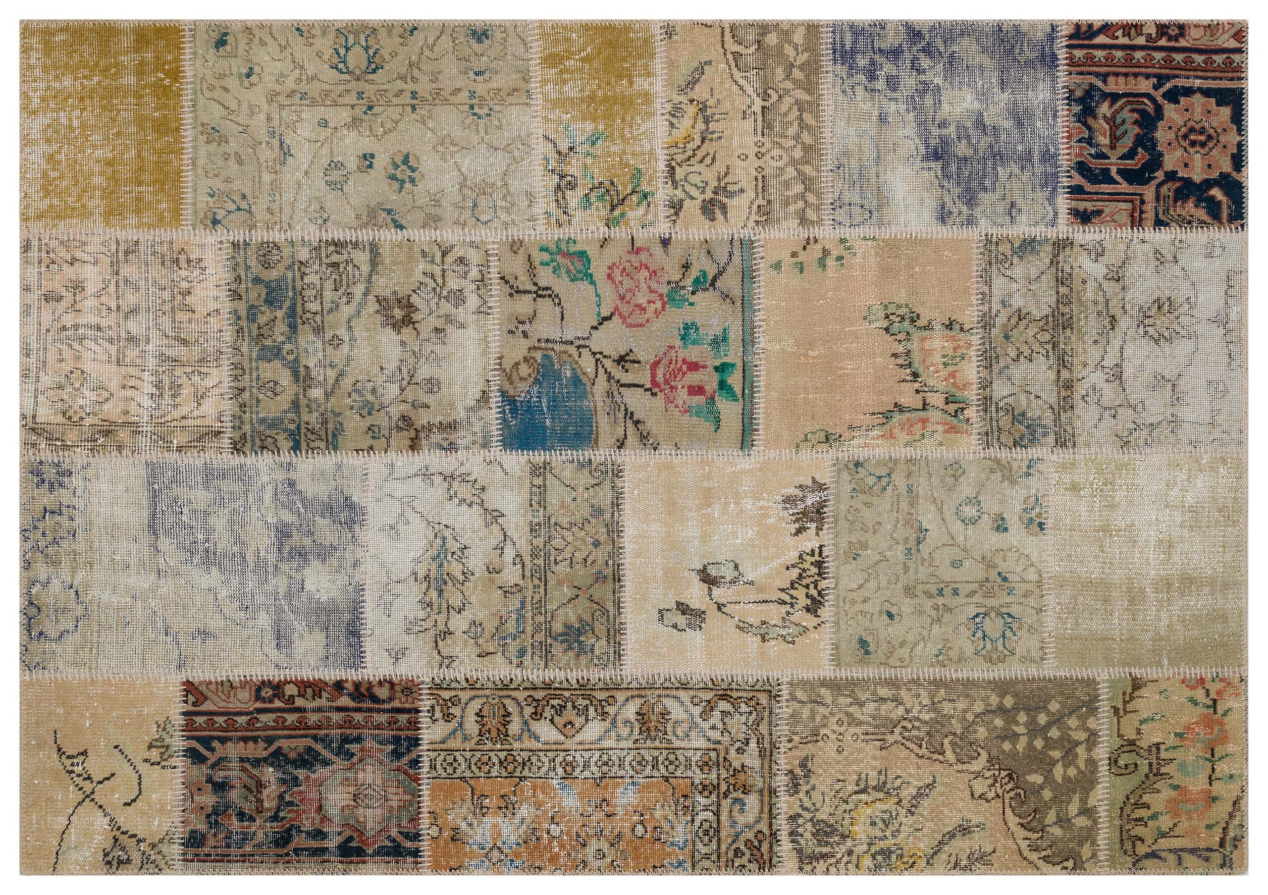 Vintage Patchwork Rug — detail view 2, handmade vintage rug