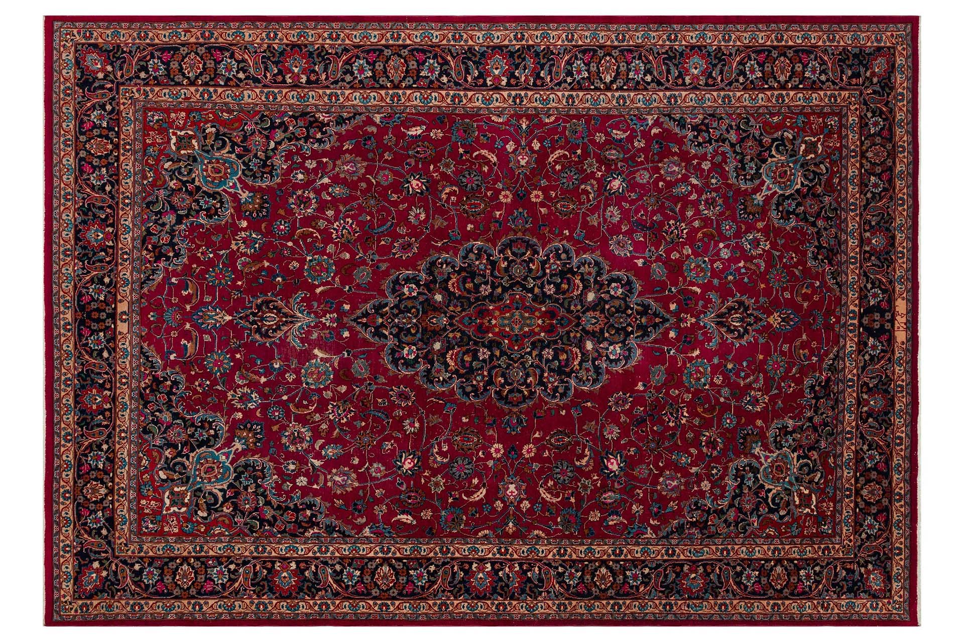 Vintage-Style Distressed Iranian Rug — detail view 4, handmade vintage rug