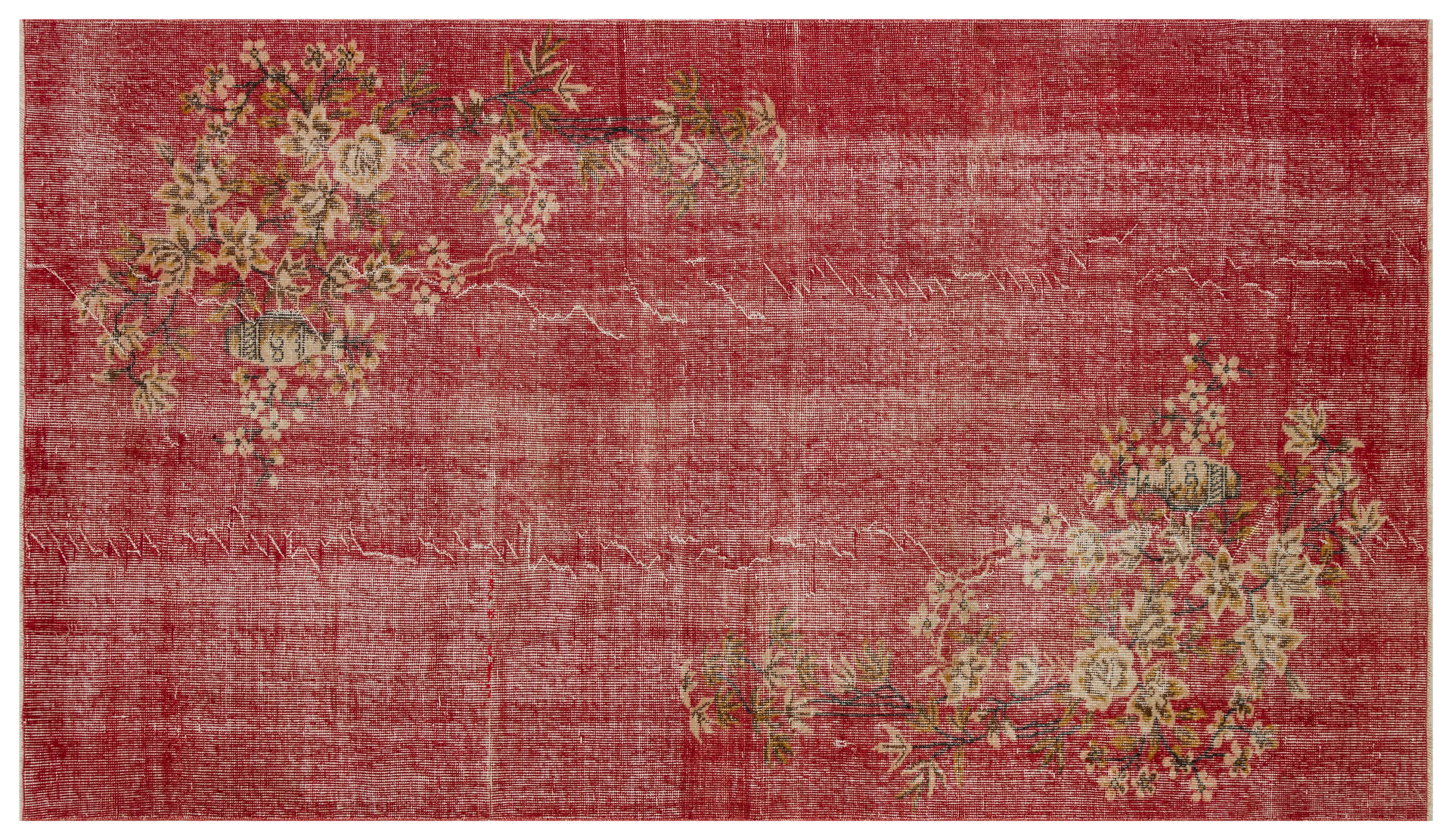 The Melancholy of Times Long Past: Distressed Vintage Rug — detail view 3, handmade vintage rug