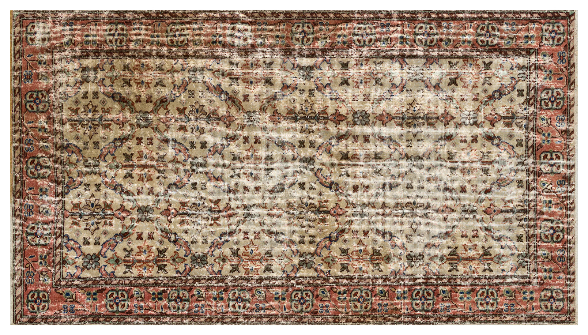 The Melancholy of Times Past: Distressed Vintage Rug — detail view 2, handmade vintage rug