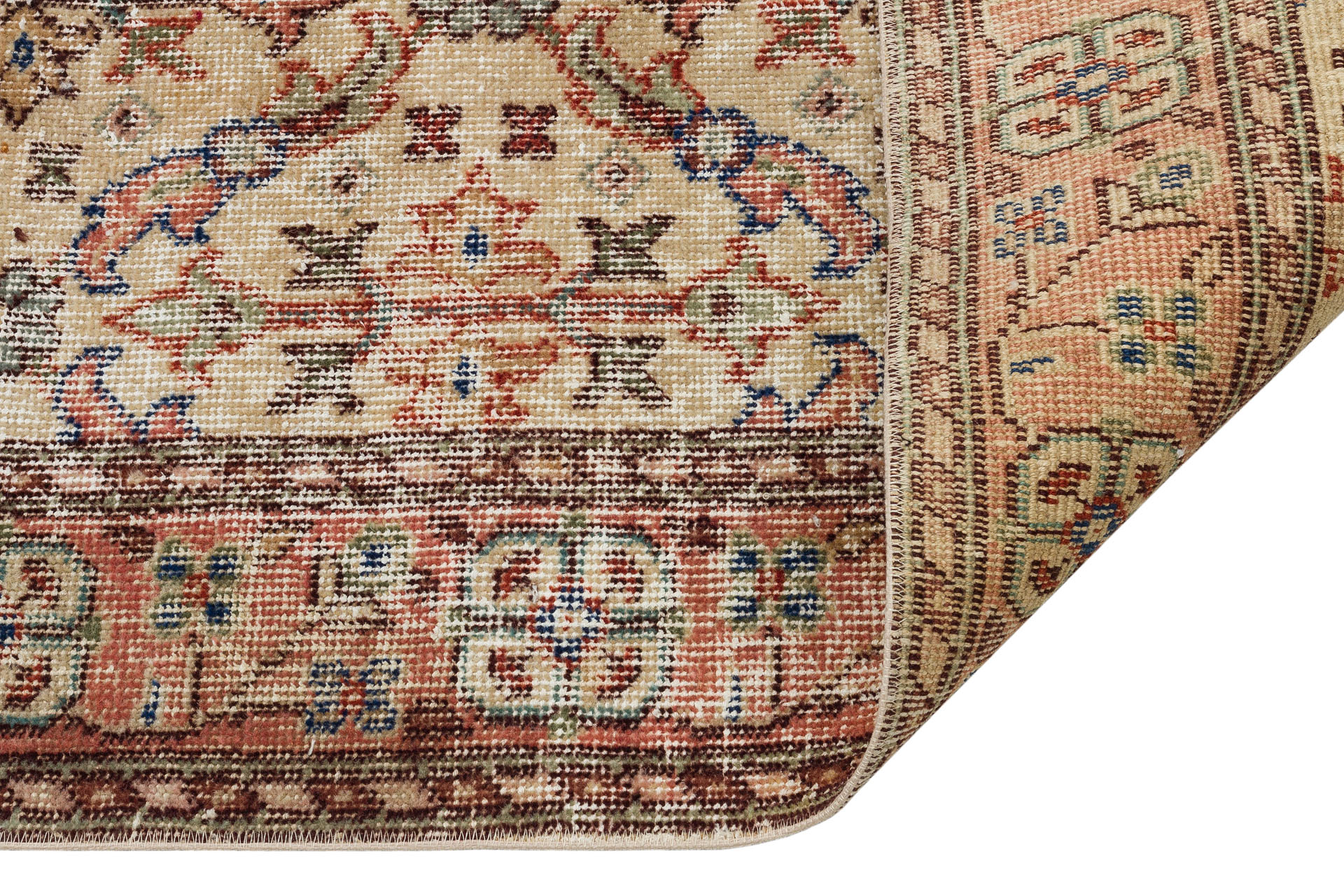 The Melancholy of Times Past: Distressed Vintage Rug — detail view 3, handmade vintage rug