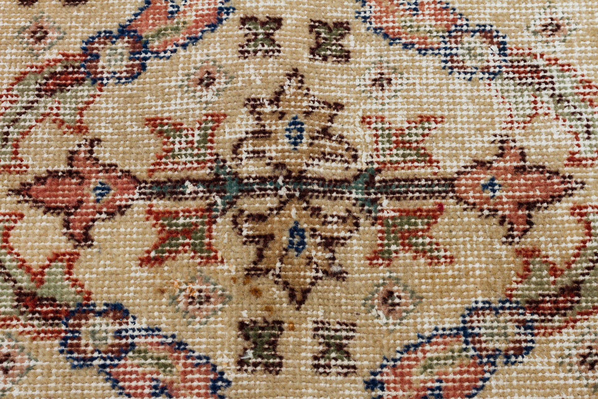 The Melancholy of Times Past: Distressed Vintage Rug — detail view 4, handmade vintage rug