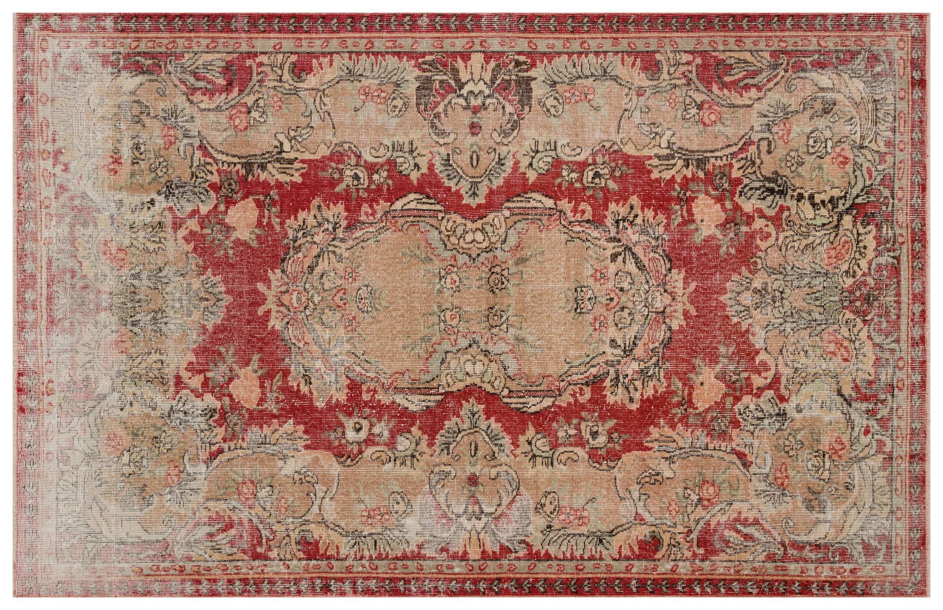 Principle and Legend Distressed Vintage Rug — detail view 2, handmade vintage rug