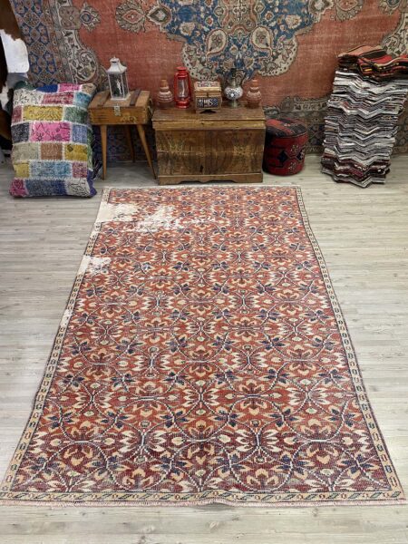 Handmade Distressed Vintage Rug, detail view 2, handmade rug, SKU 10181