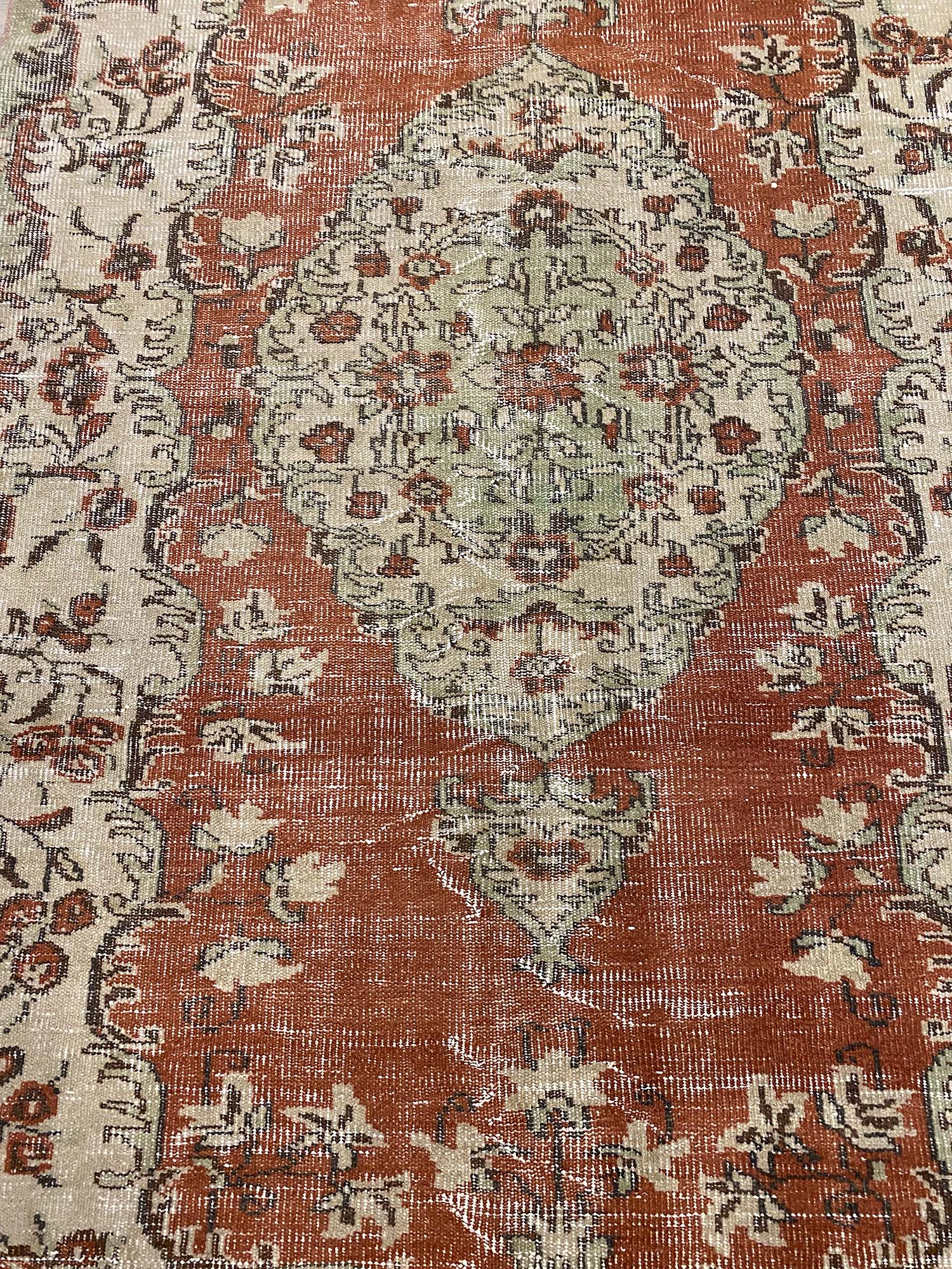 Unique Distressed Vintage Rug — detail view 3, handmade vintage rug