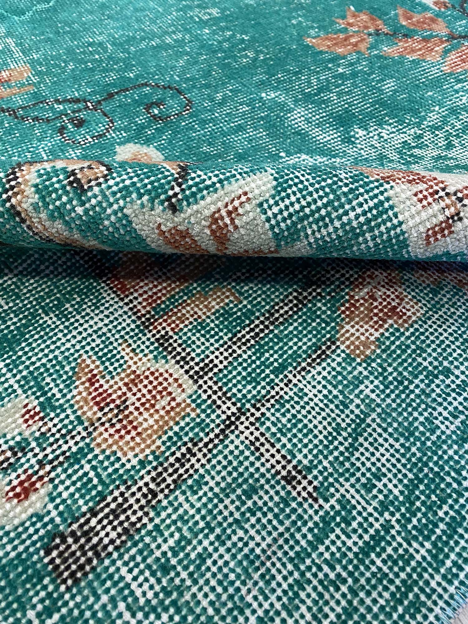 Airplane-Themed Vintage Rug — detail view 3, handmade vintage rug