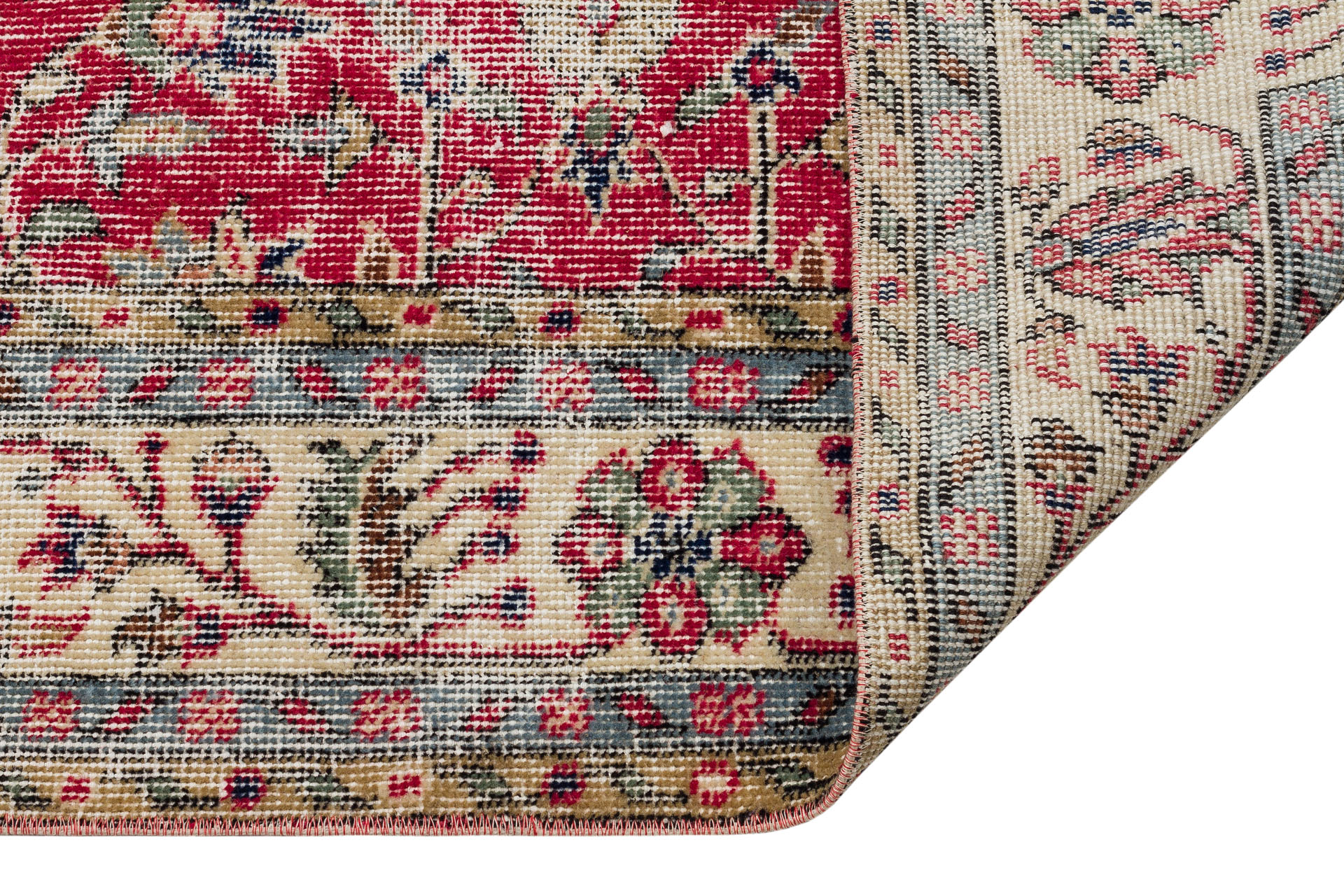 Hand-Woven Distressed Vintage Rug — detail view 3, handmade vintage rug