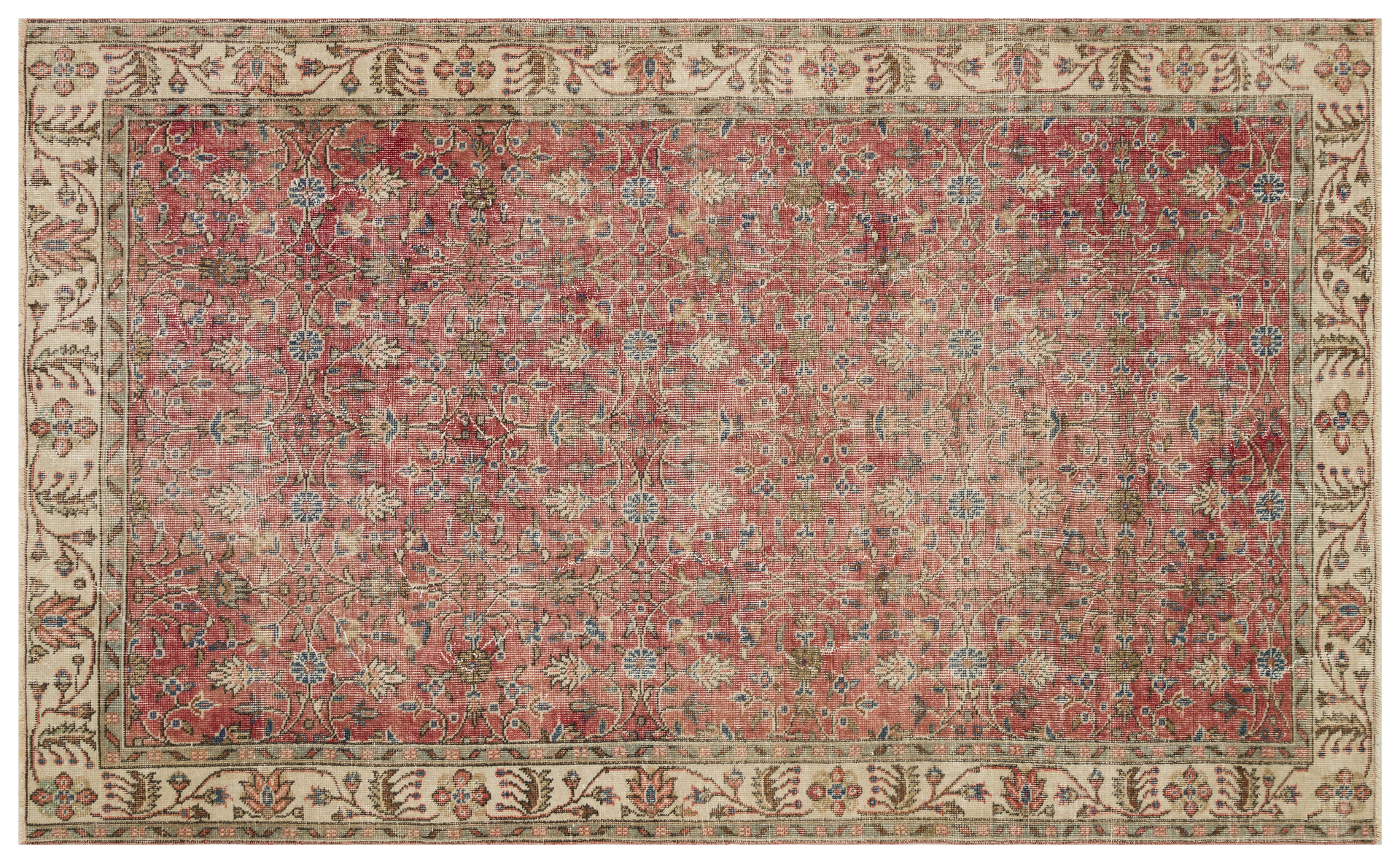 Handwoven Masterpiece Distressed Vintage Rug — detail view 4, handmade vintage rug