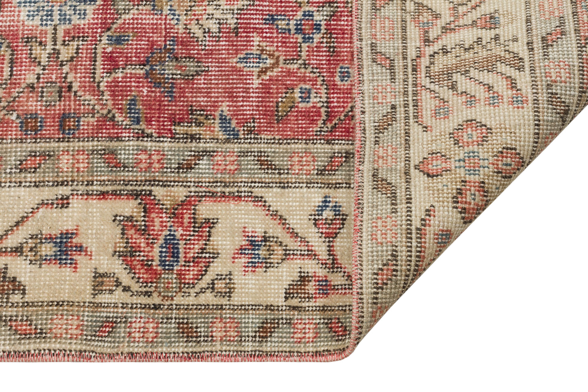 Handwoven Masterpiece Distressed Vintage Rug — detail view 2, handmade vintage rug