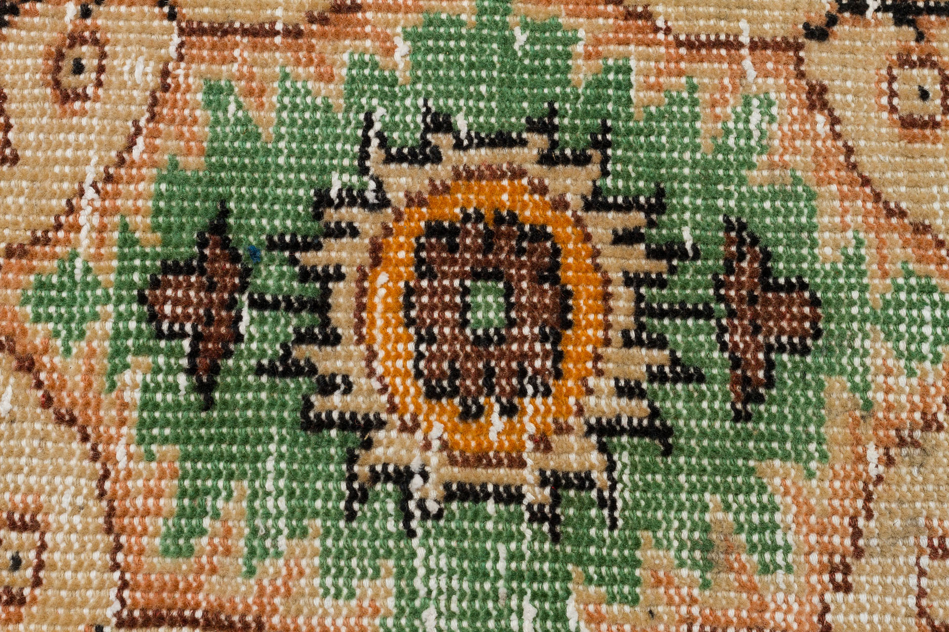 Hand-Woven Distressed Vintage Rug — detail view 4, handmade vintage rug