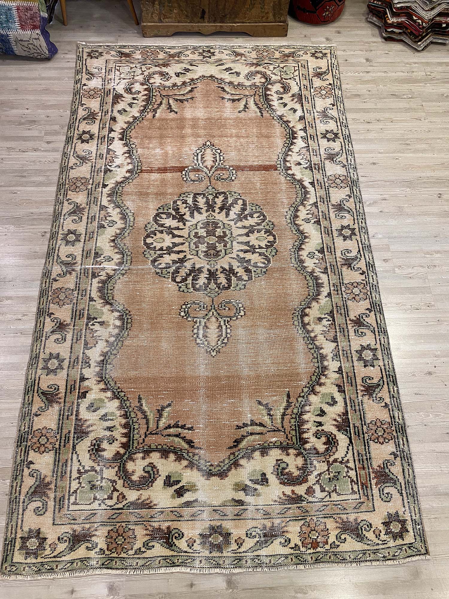 Vintage Distressed Rug — detail view 3, handmade vintage rug