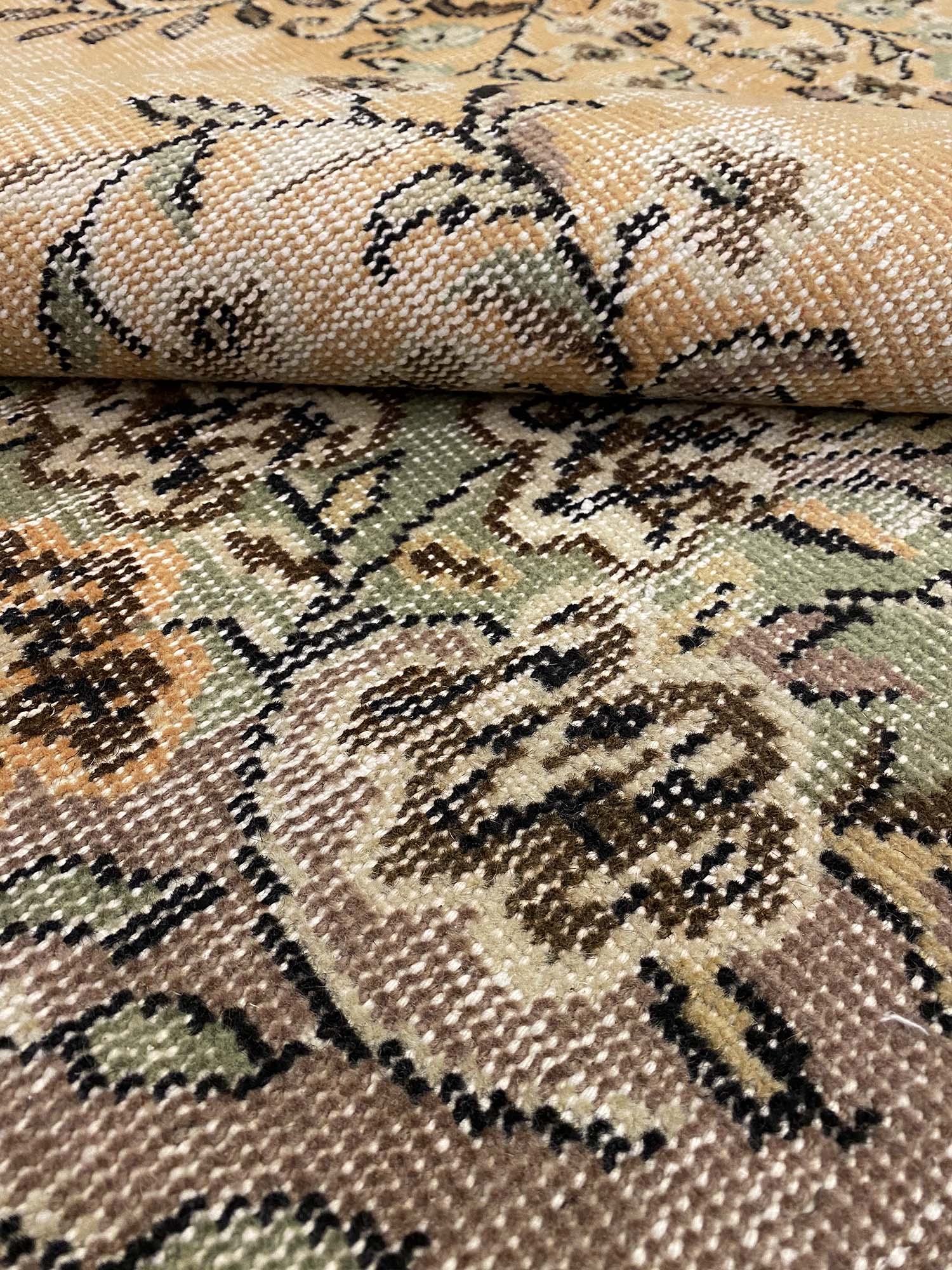 Unique Distressed Vintage Rug — detail view 4, handmade vintage rug