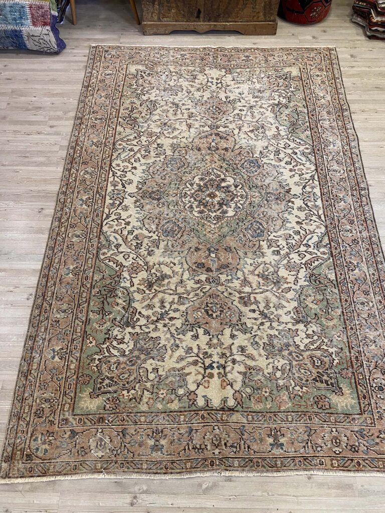 Dreamlike Distressed Vintage Rug, detail view 2, handmade rug, SKU 10218