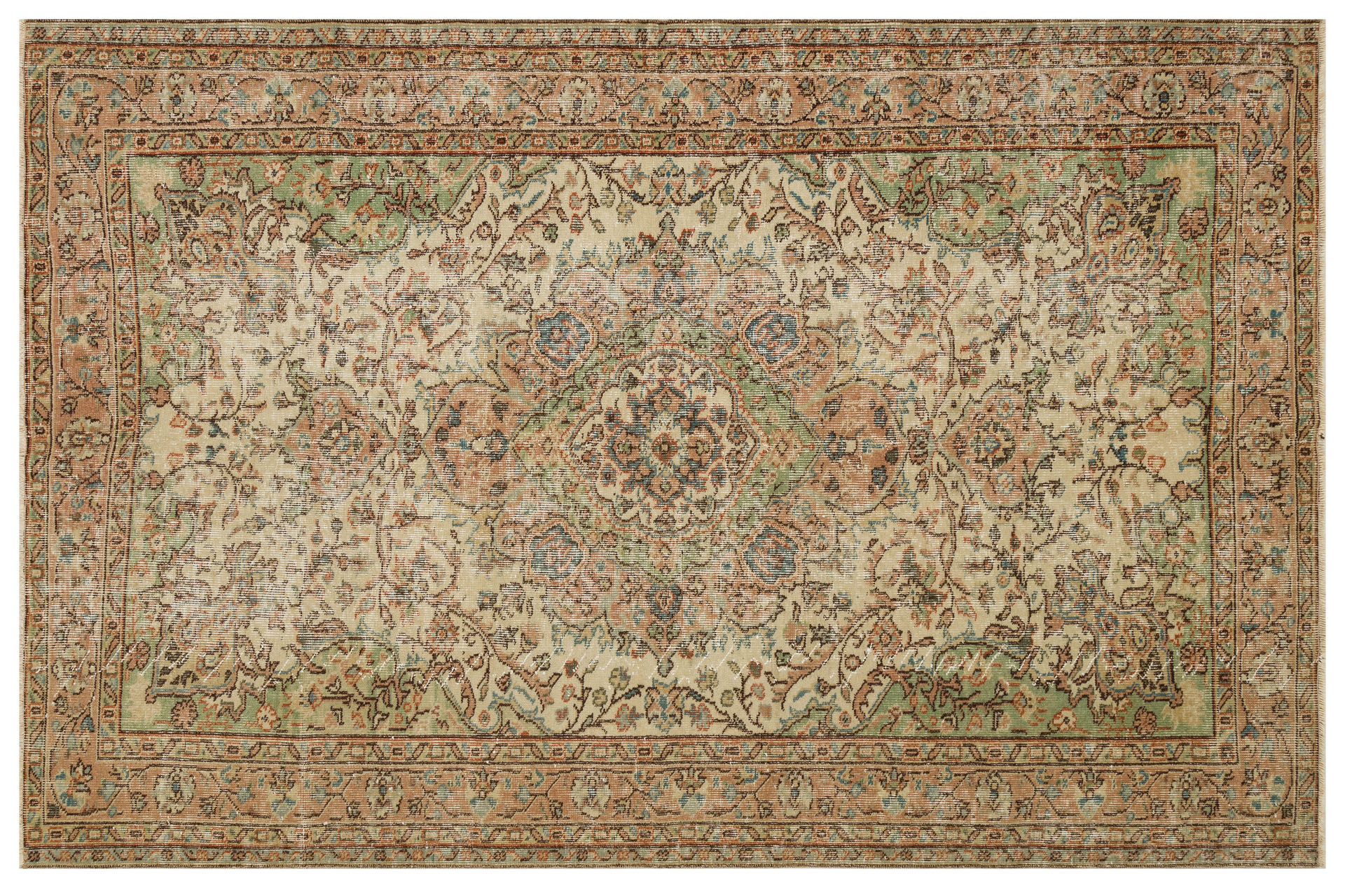 Dreamlike Distressed Vintage Rug — detail view 5, handmade vintage rug