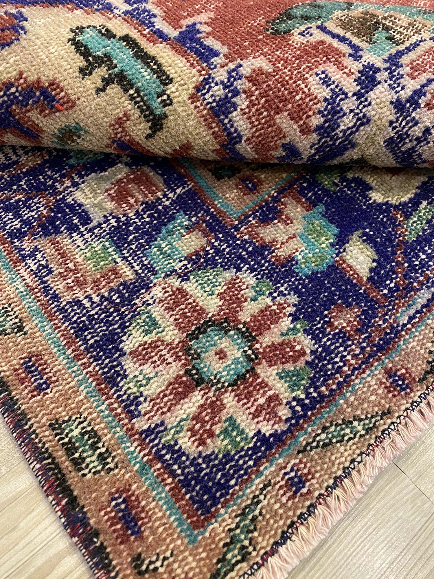 Demirci Distressed Vintage Rug — detail view 3, handmade vintage rug