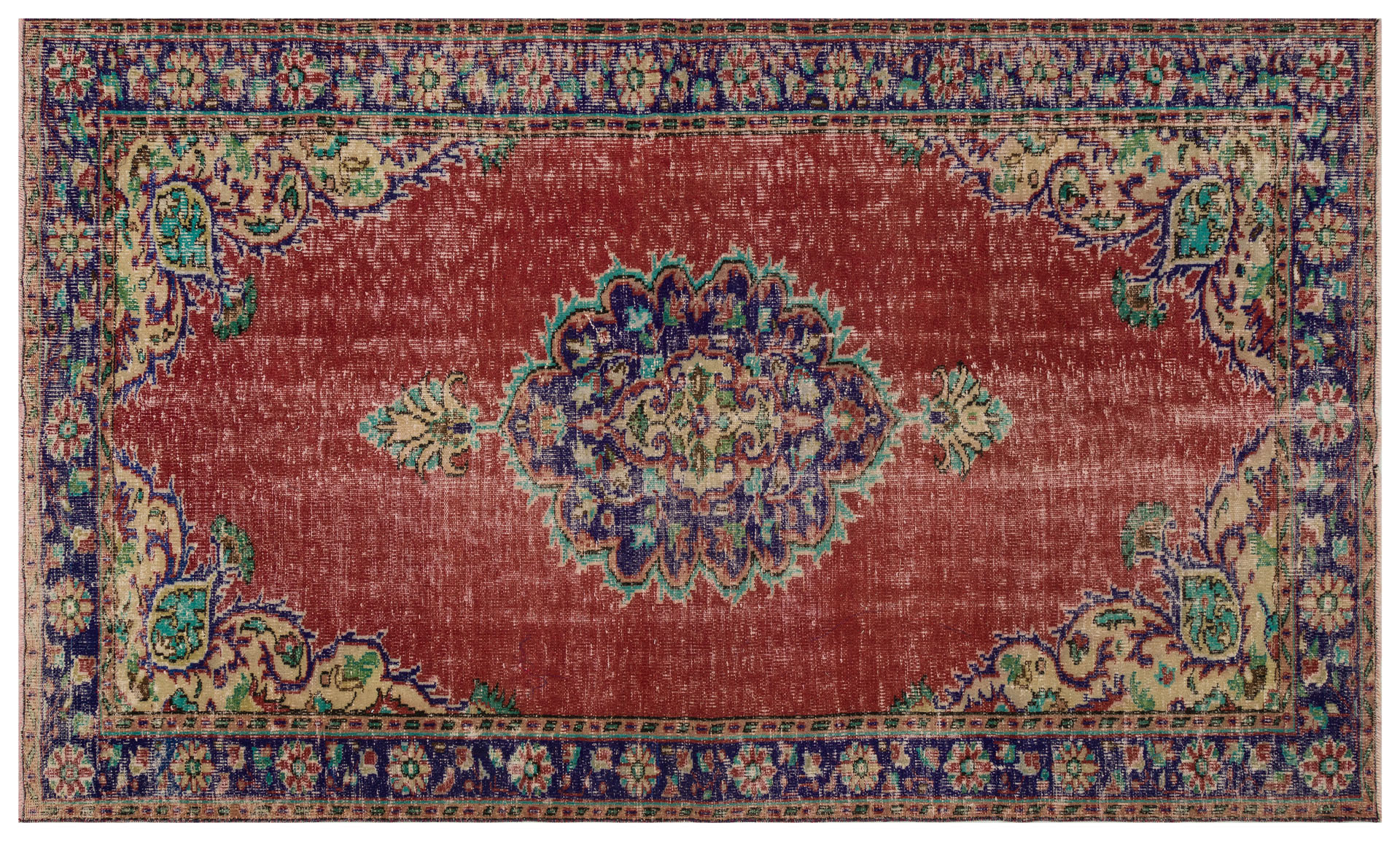 Demirci Distressed Vintage Rug — detail view 4, handmade vintage rug