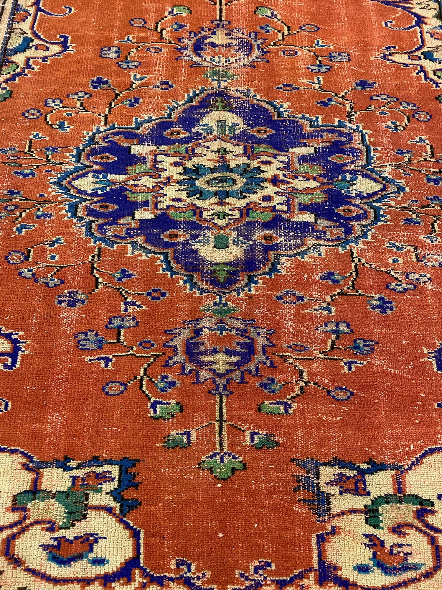 Imperial Textured Distressed Vintage Rug — detail view 4, handmade vintage rug