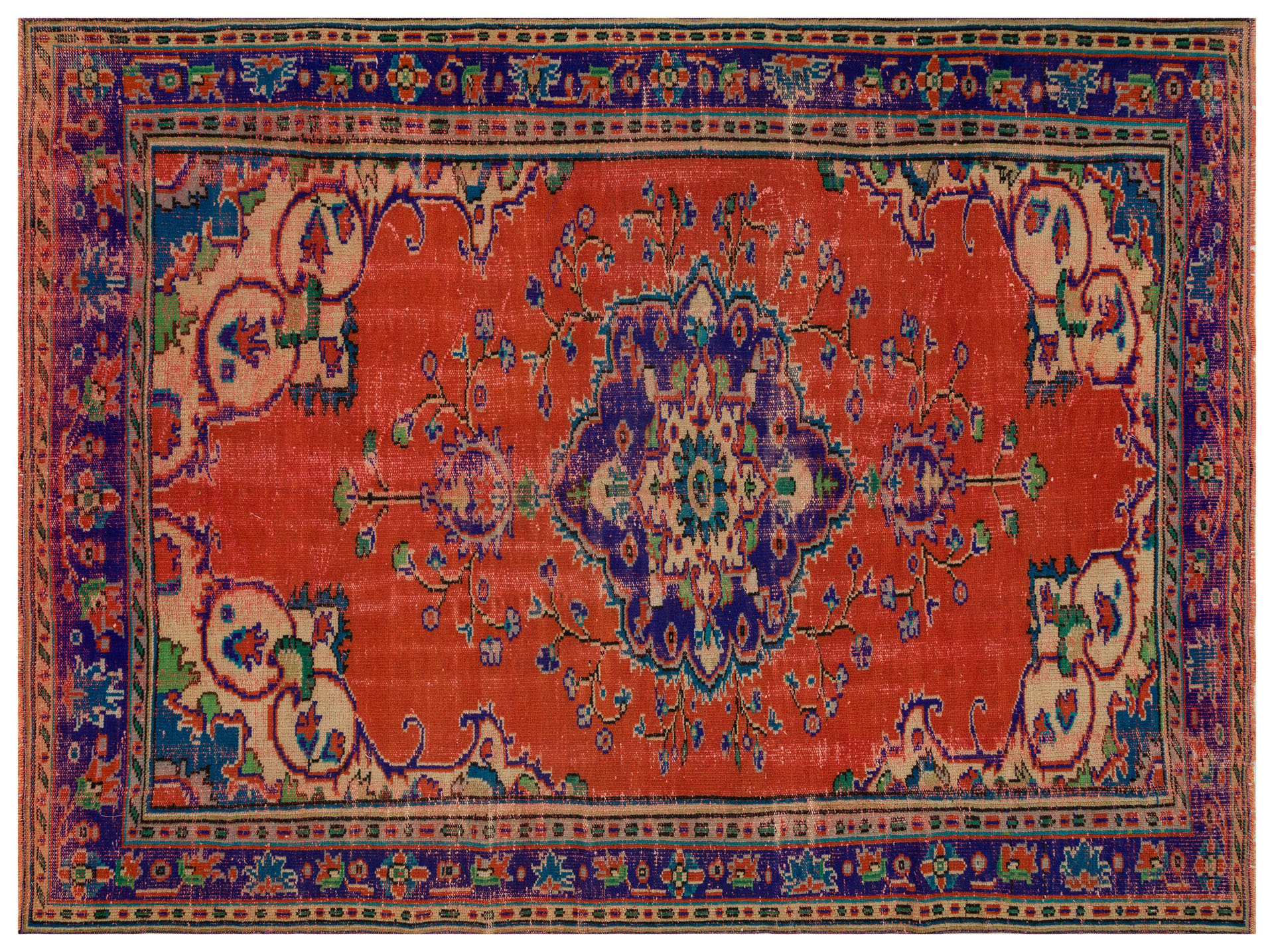 İmparatorluk Dokusu Eskitme Vintage Halı 185 x 251 cm 10232 - Görsel 7